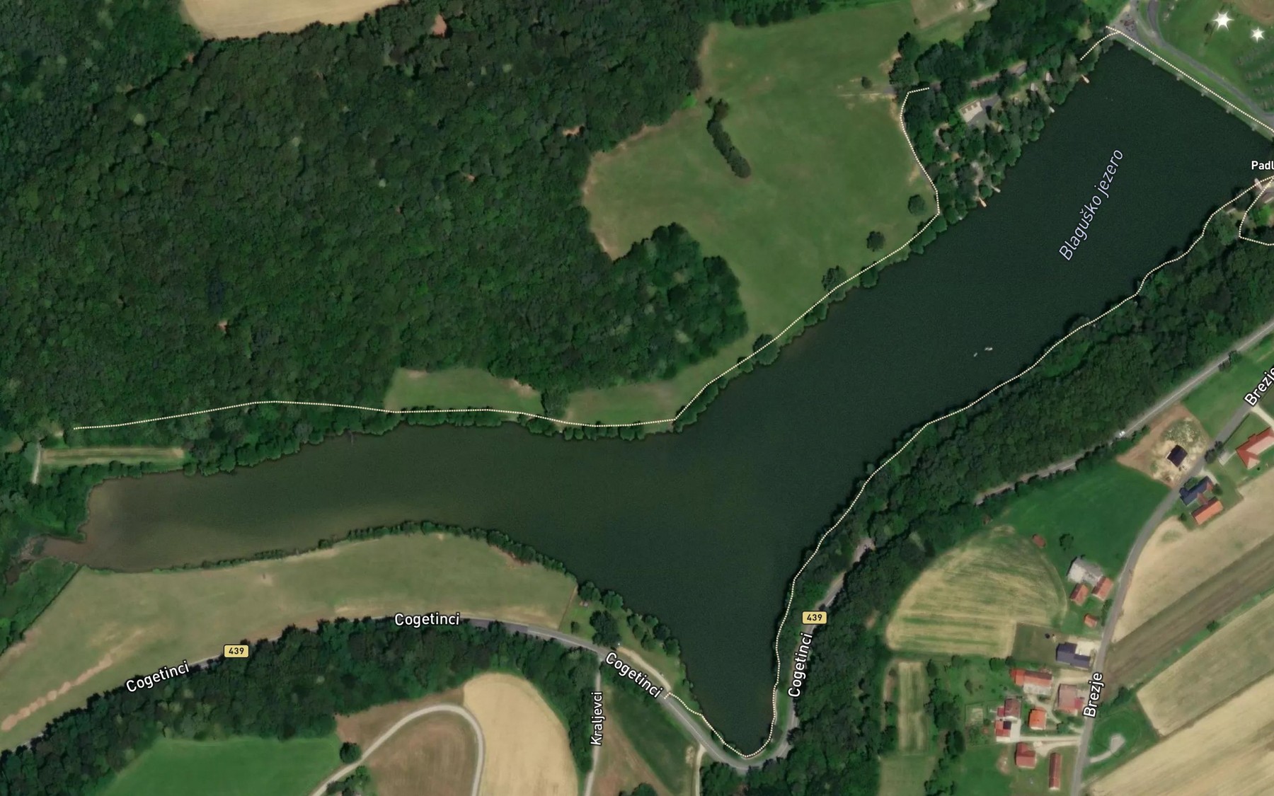 Satellite map of the Blagusko Jezero