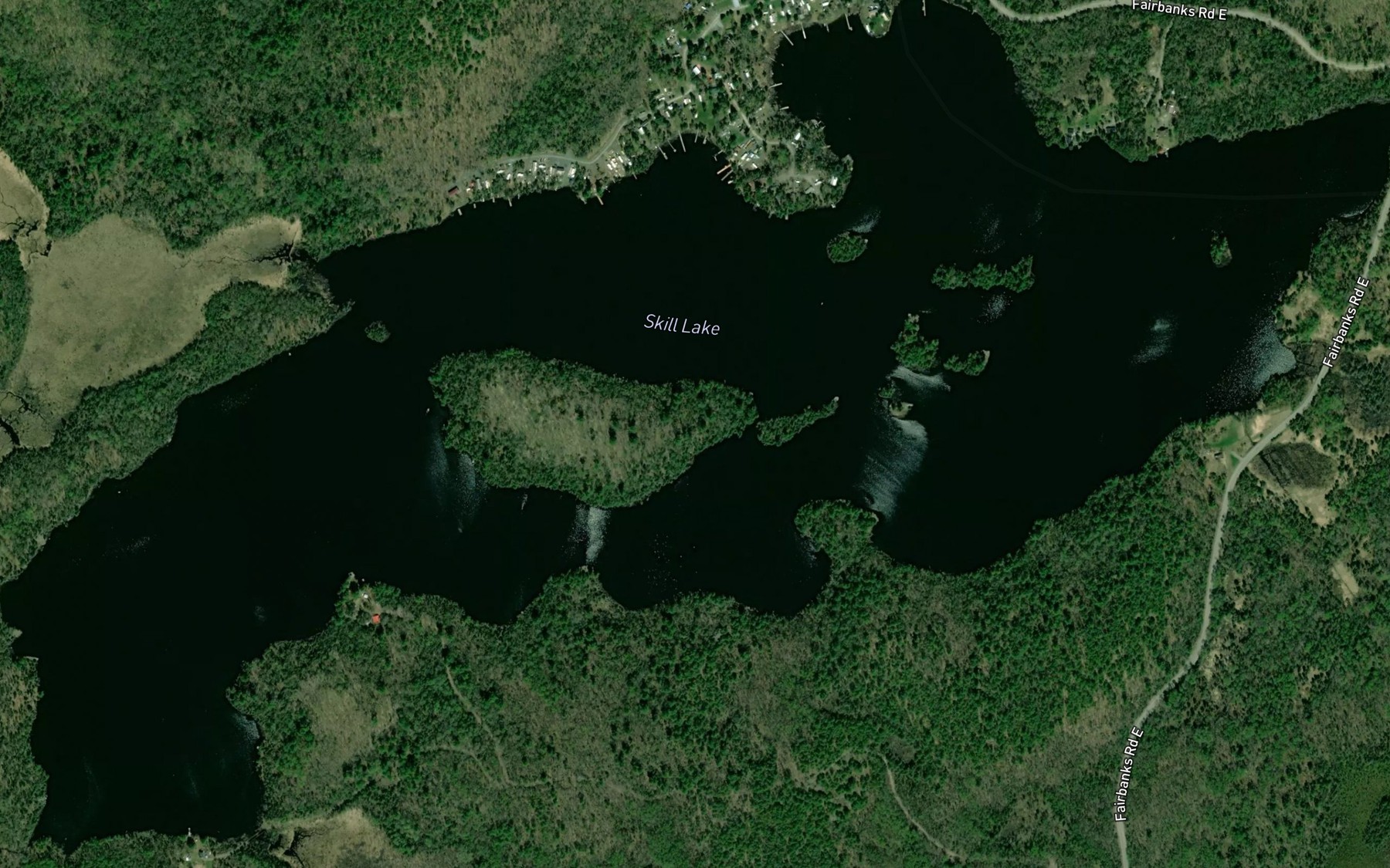 Satellite map of the Skill Lake