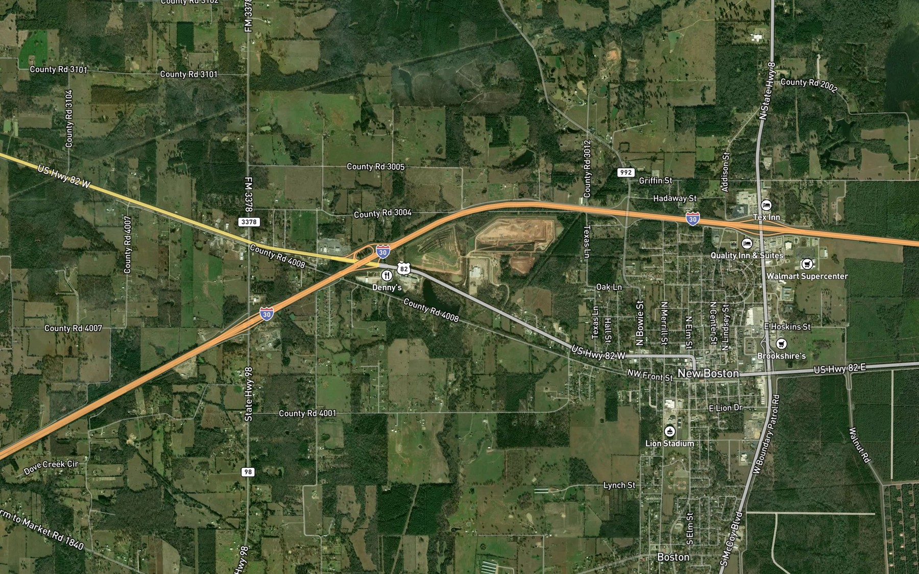Satellite map of the Old Tand P Lake