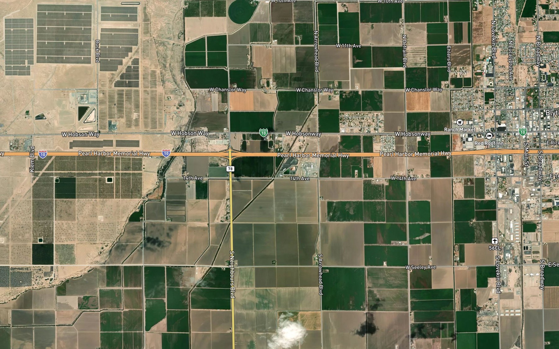 Satellite map of the West Side Drain
