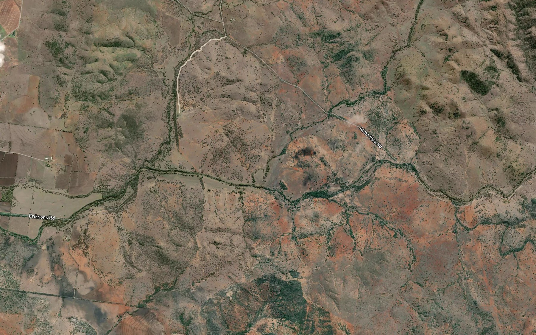 Satellite map of the Oaky Creek