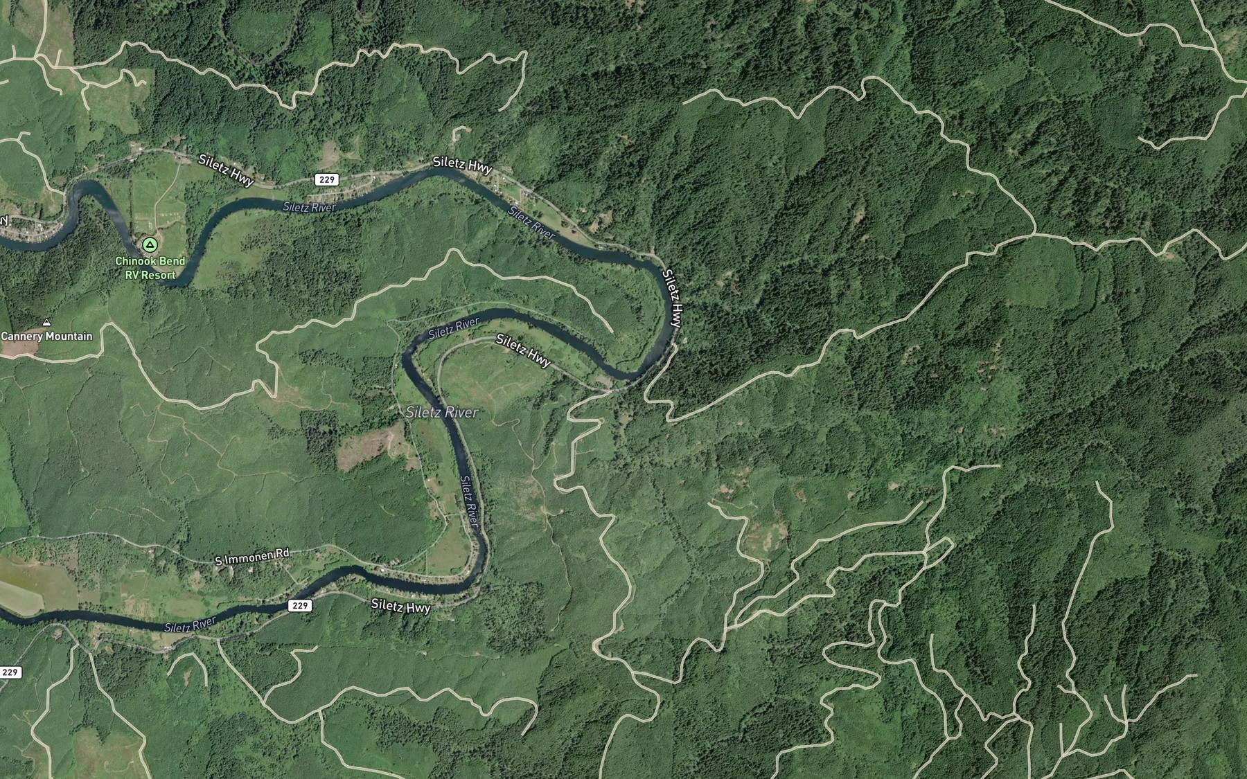Satellite map of the Bear Creek