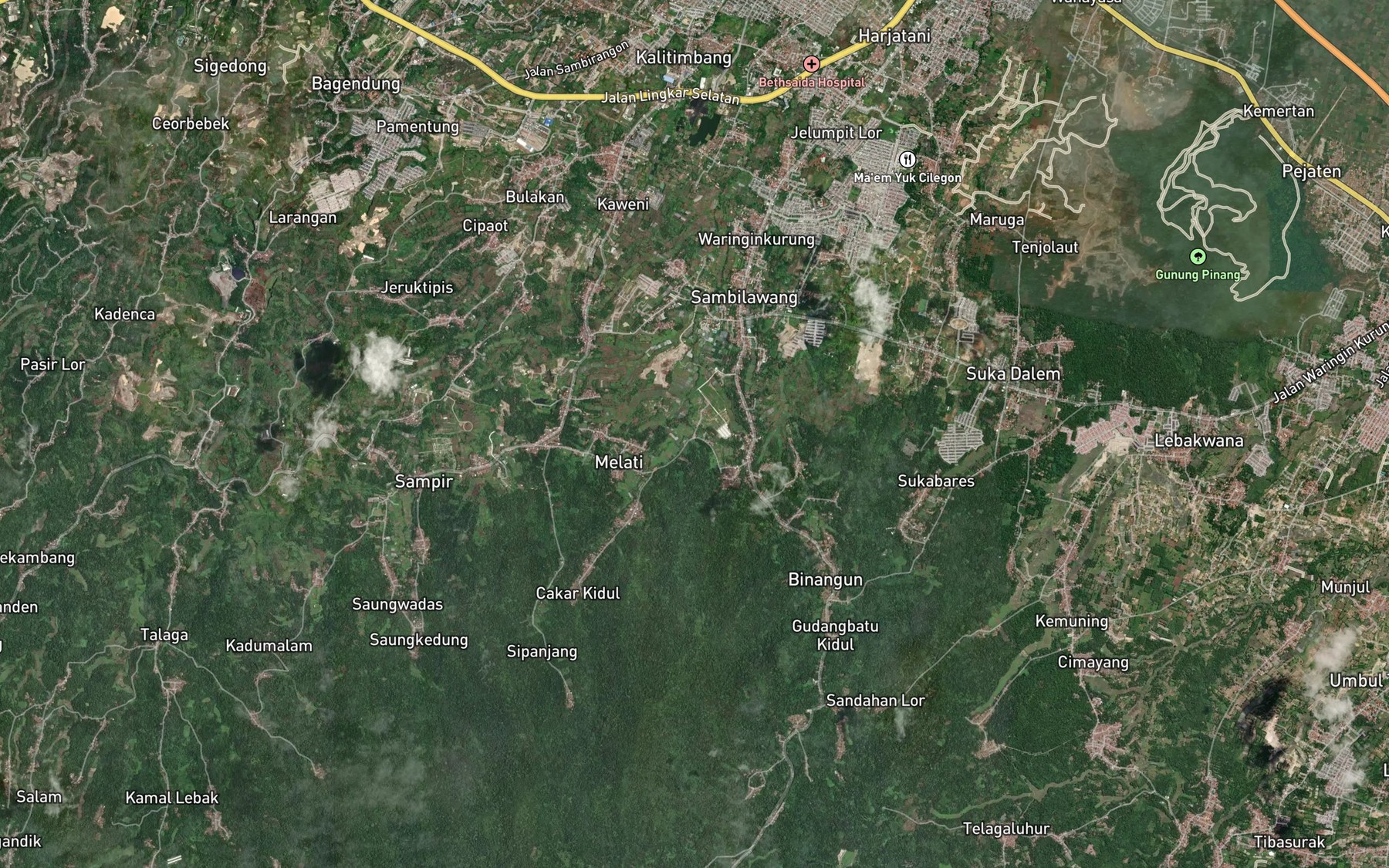 Satellite map of the Kali Melati