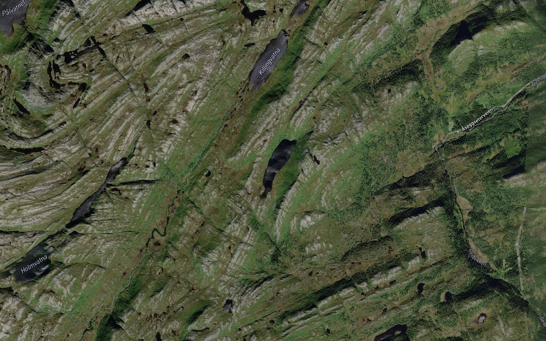 Satellite map of the Finnmortentjorna