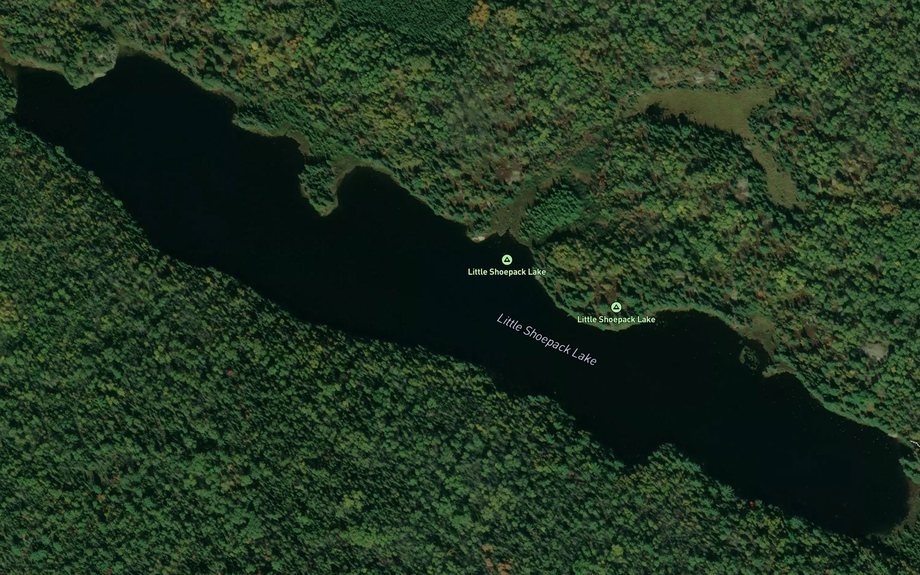 Satellite map of the Little Shoepack Lake