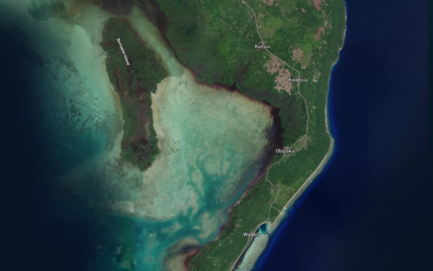 Satellite map of the Wagwama Bay