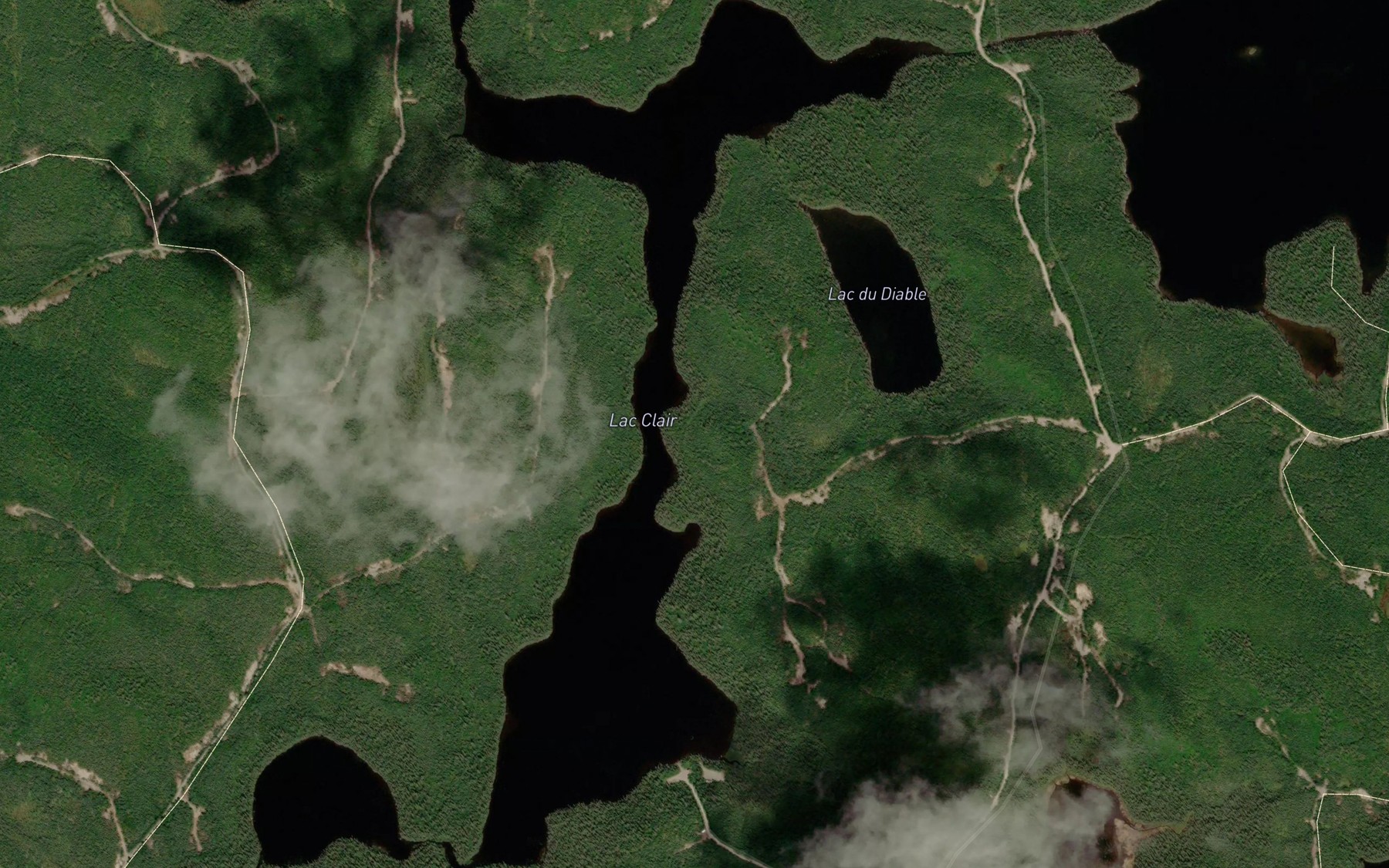 Satellite map of the Lac Clair