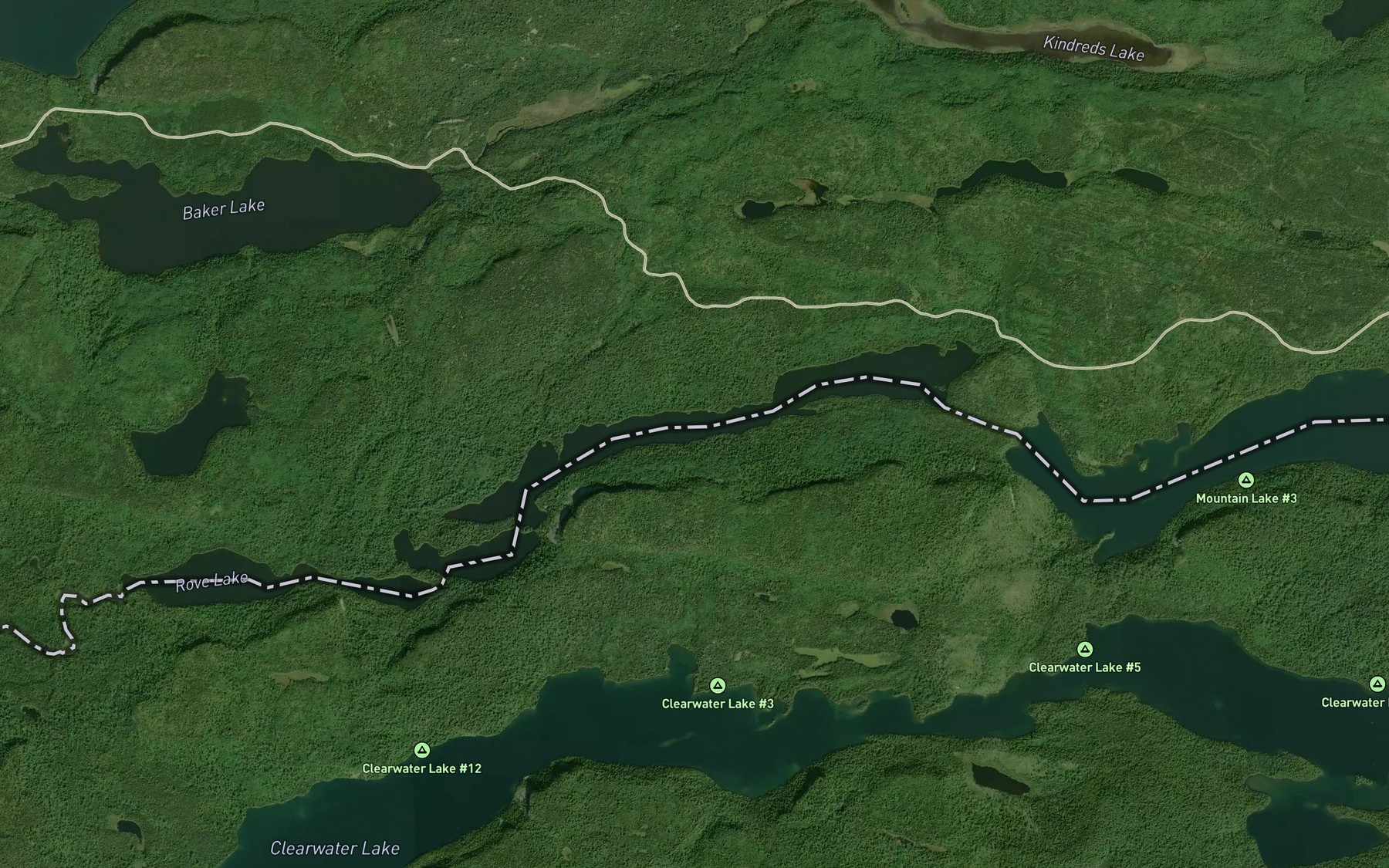 Satellite map of the Watap Lake