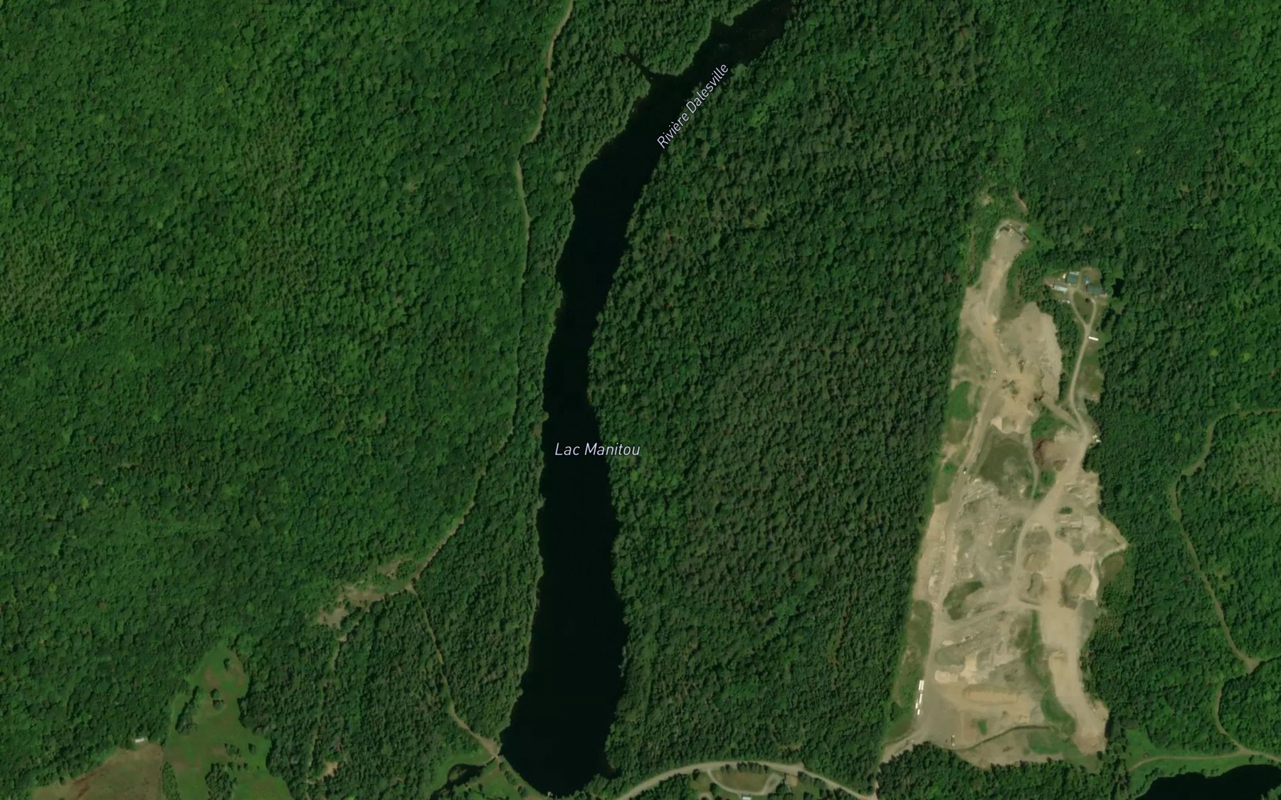 Satellite map of the Lac Manitou