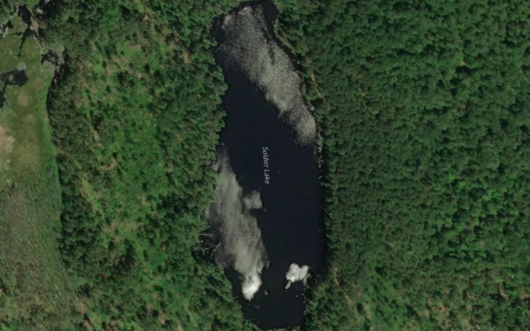 Satellite map of the Soldier Lake