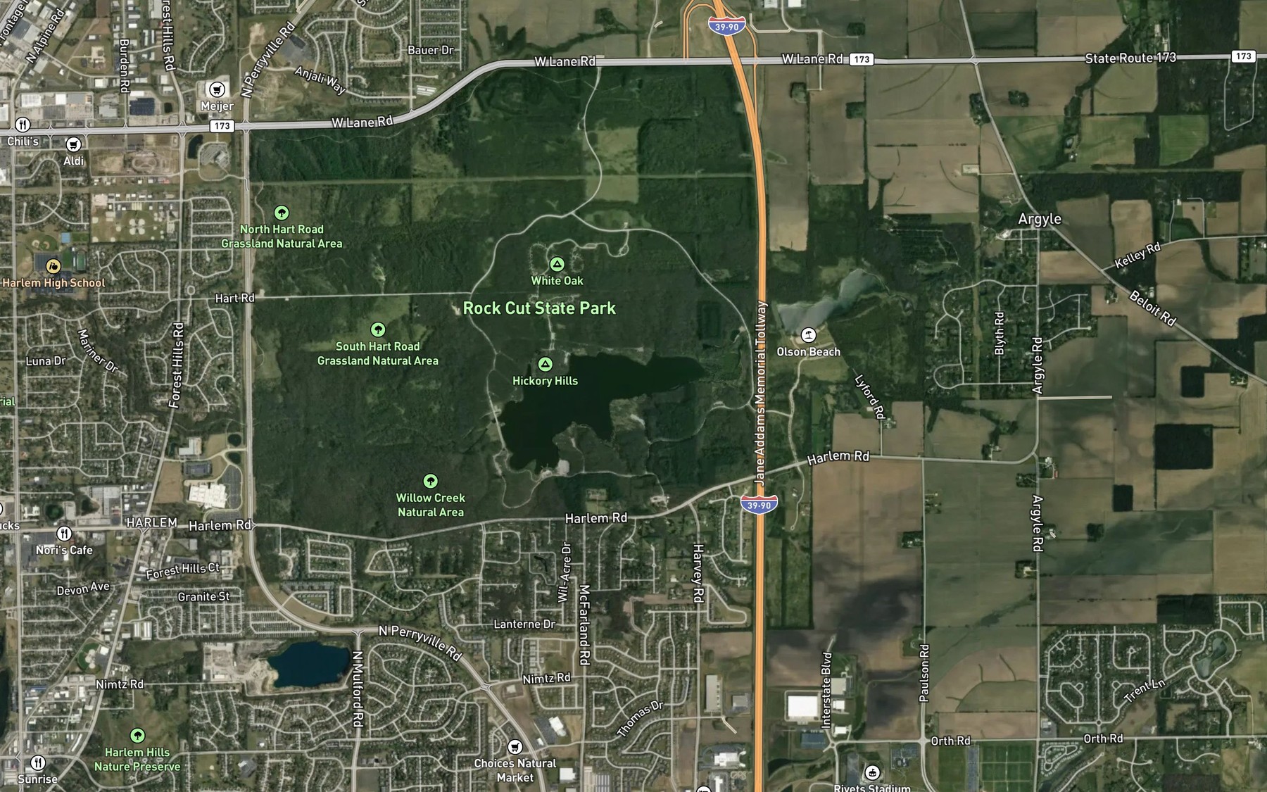 Satellite map of the Spot 8