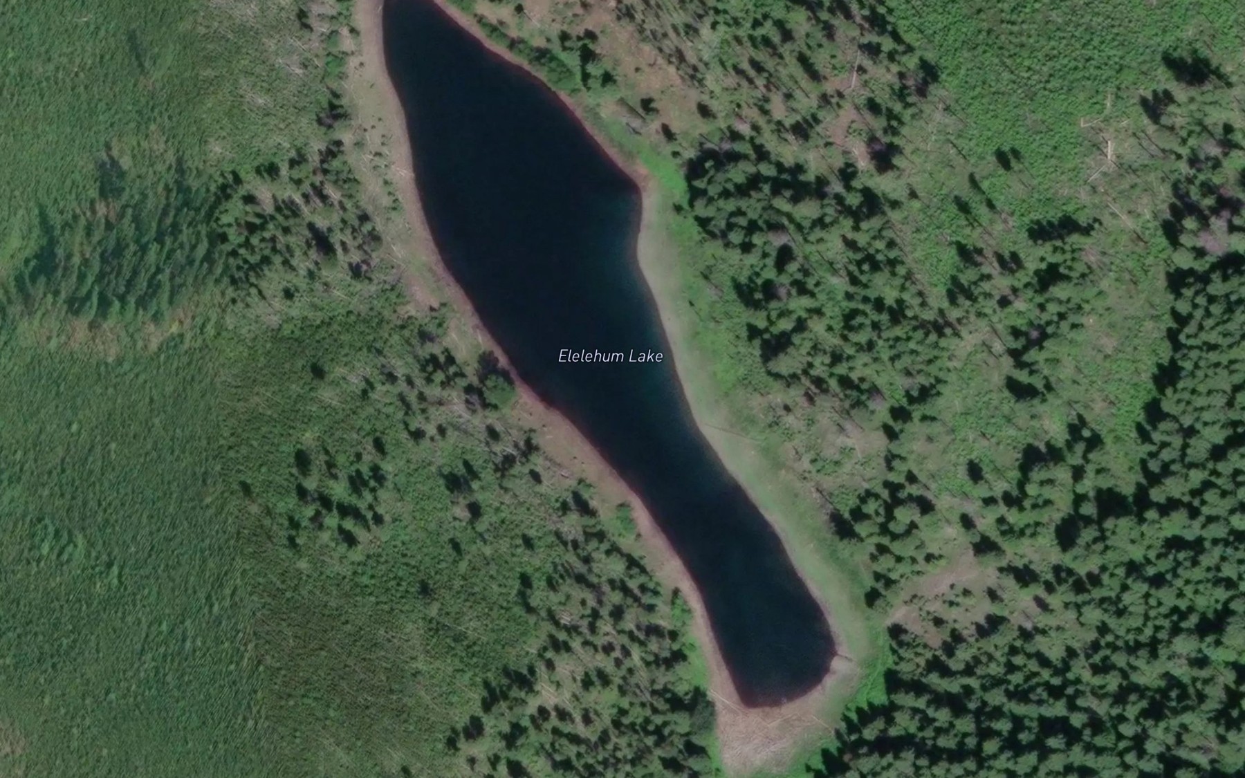 Satellite map of the Elelehum lake
