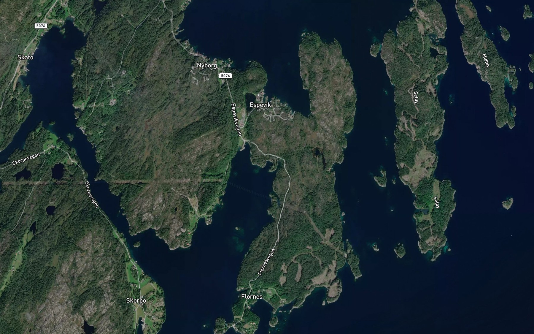 Satellite map of the Djupevag