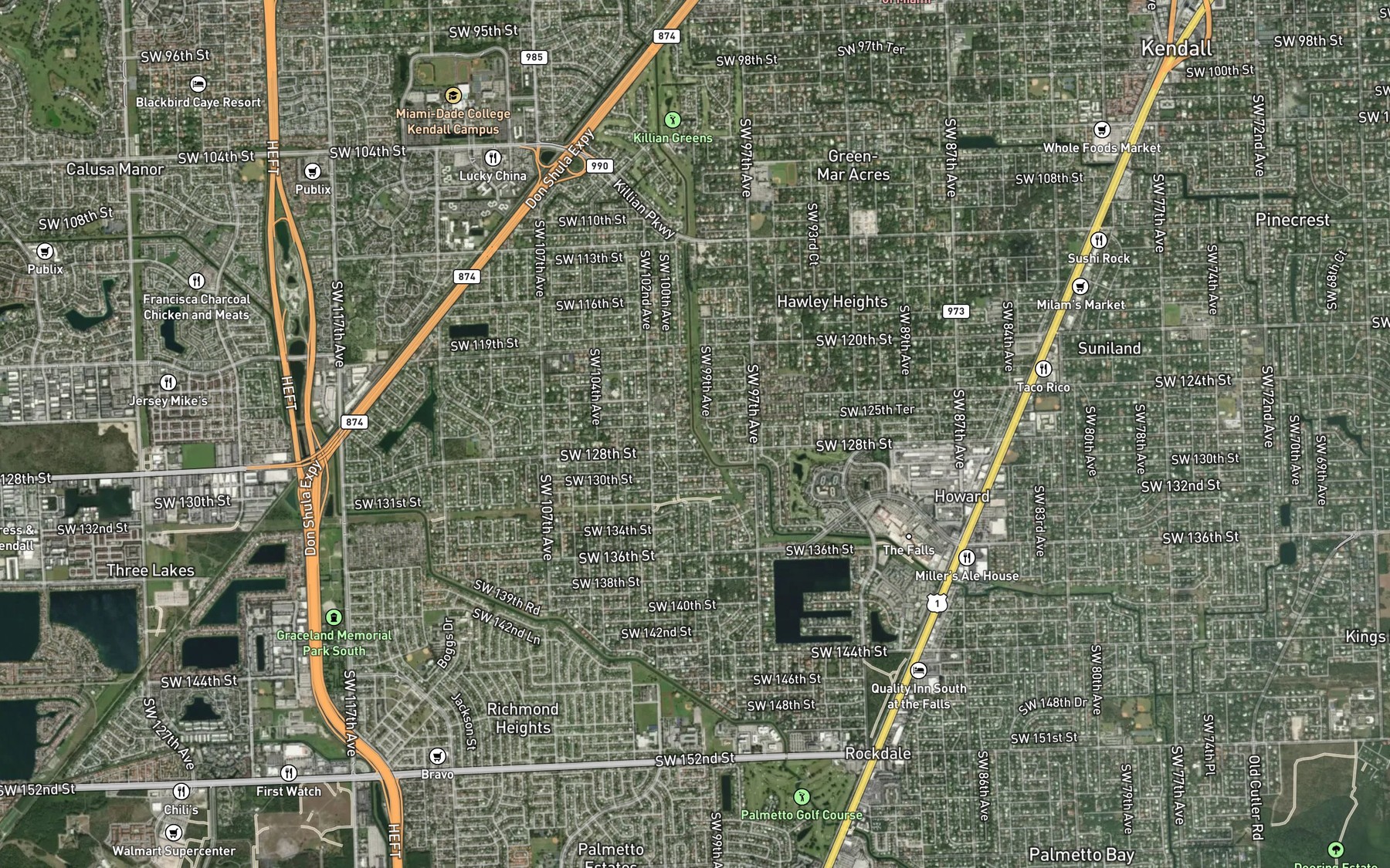Satellite map of the Cutler Drain Canal Number C-100 C