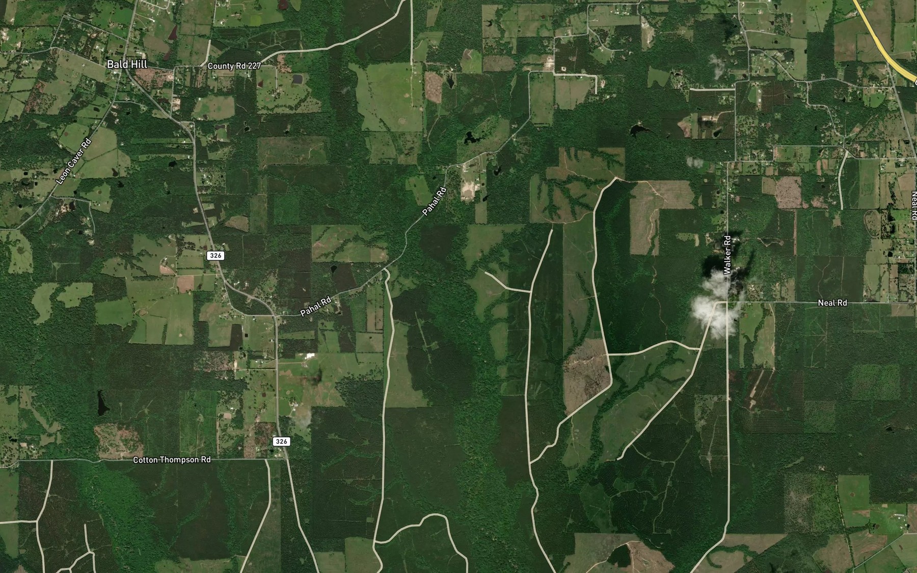 Satellite map of the Graham Creek