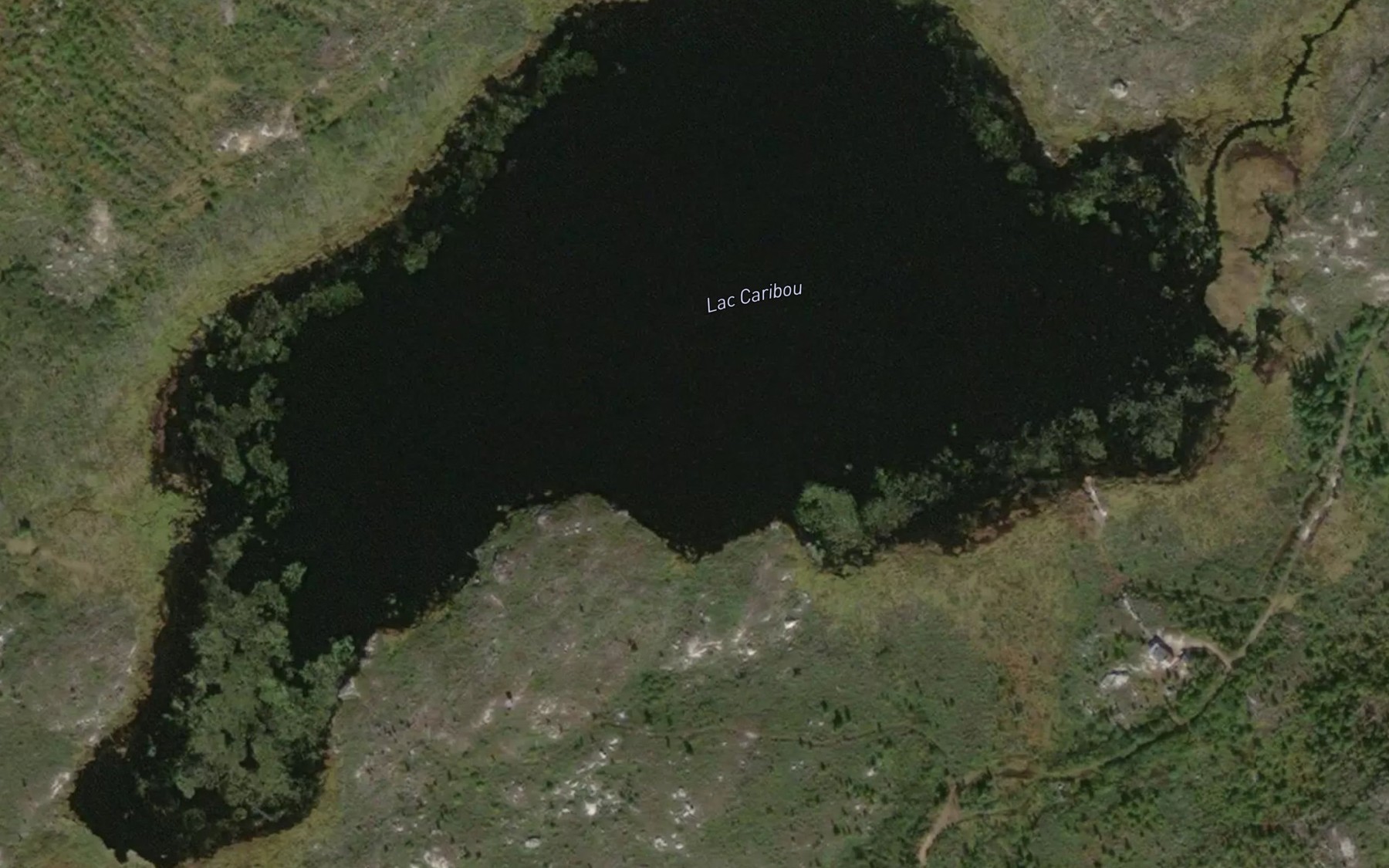 Satellite map of the Lac Caribou