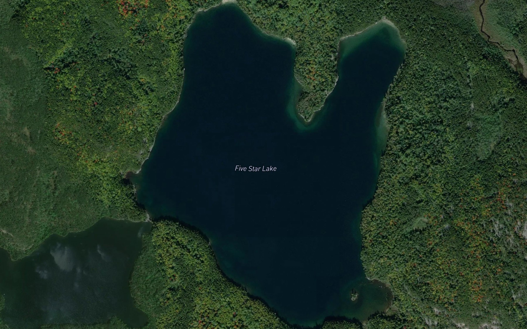 Satellite map of the Five Star Lake