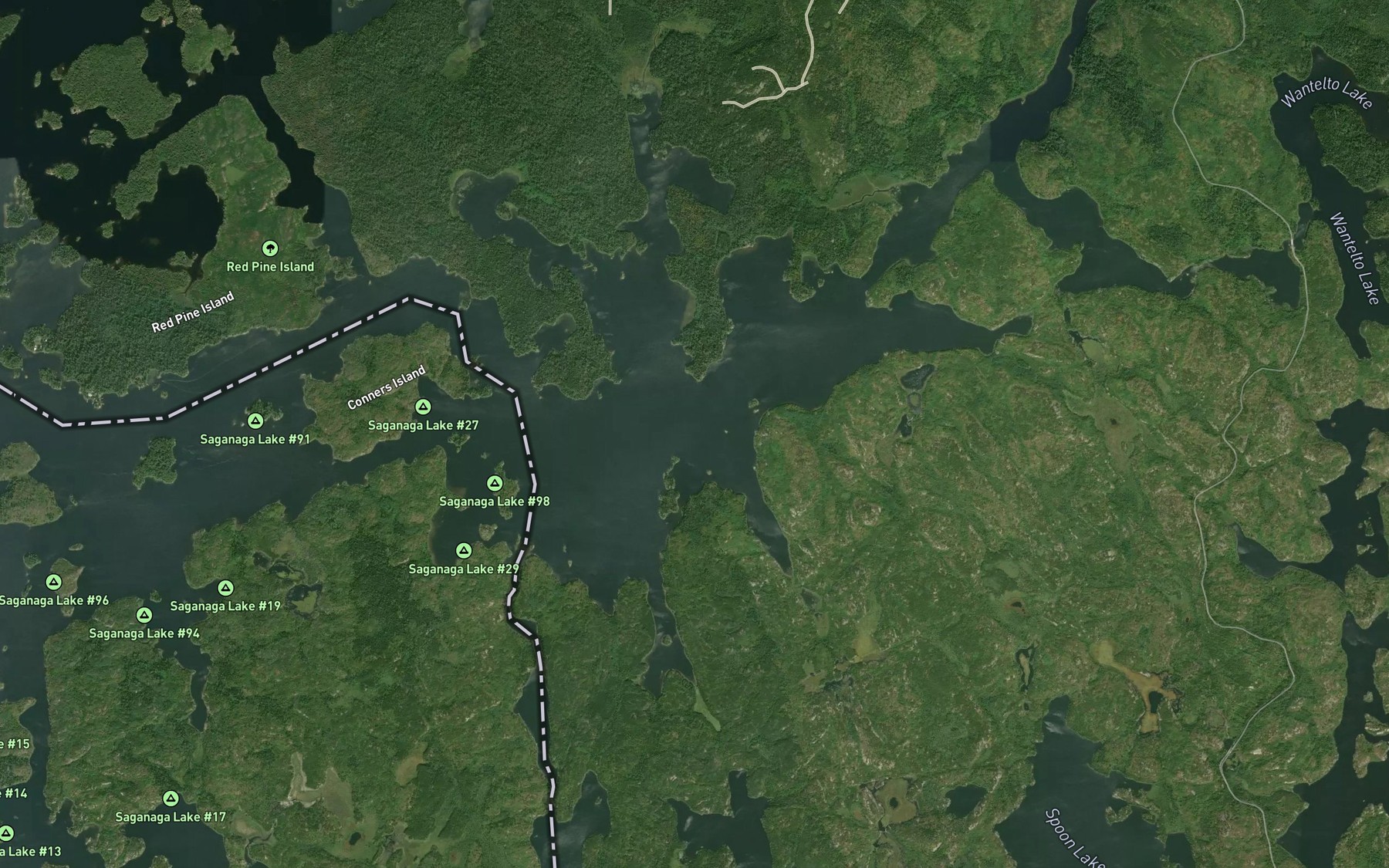 Satellite map of the Red Sucker Bay