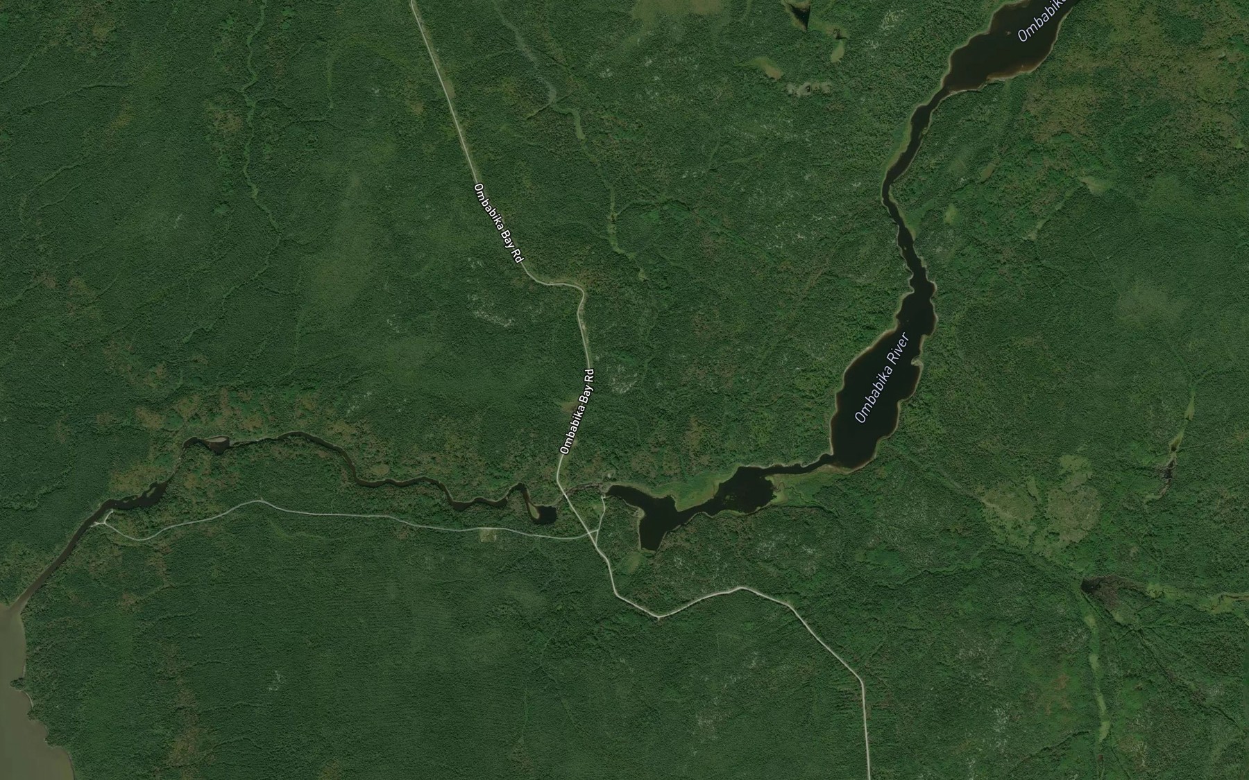 Satellite map of the Ombabika Rapids