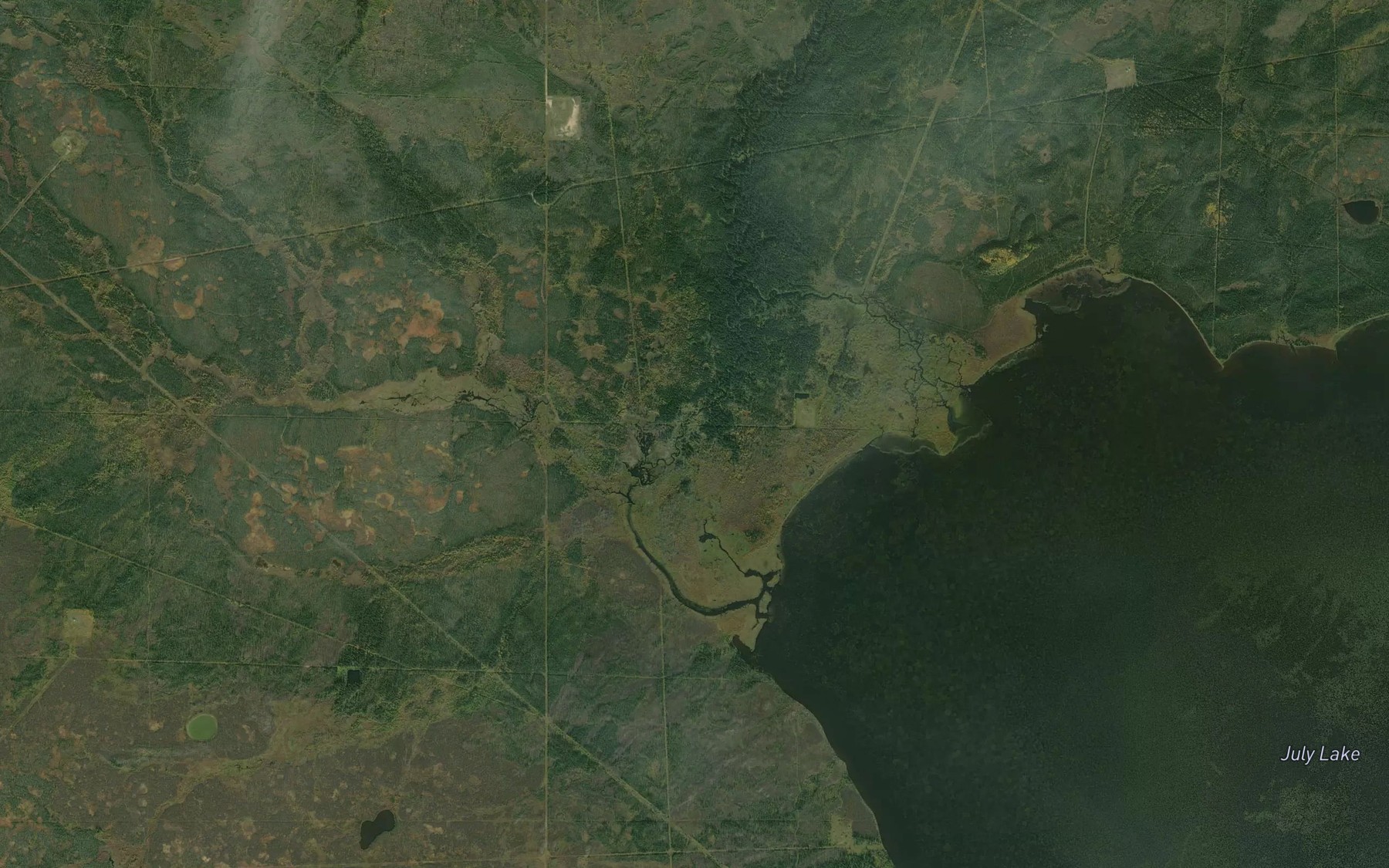 Satellite map of the Midwinter Creek