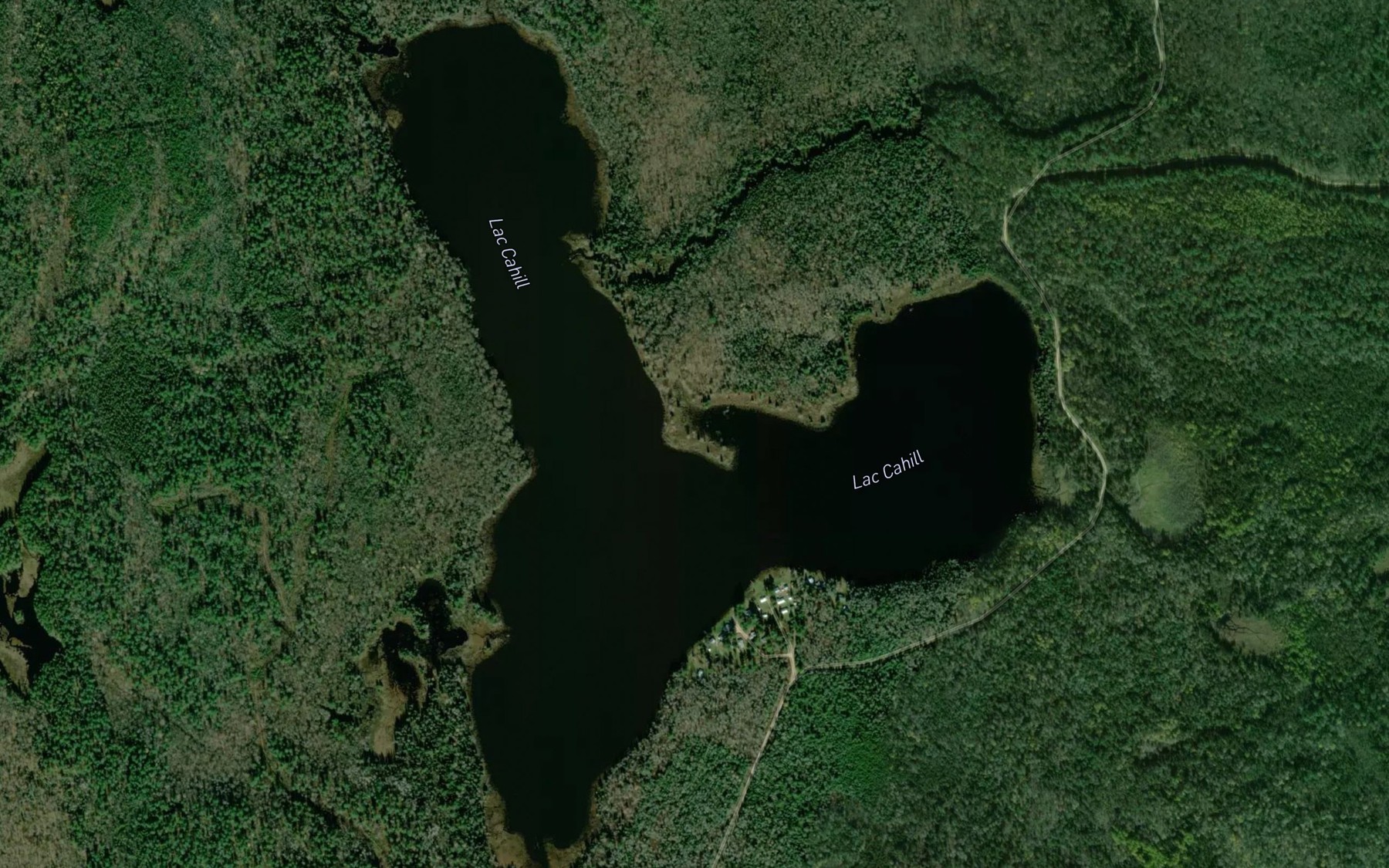 Satellite map of the Lac Cahill