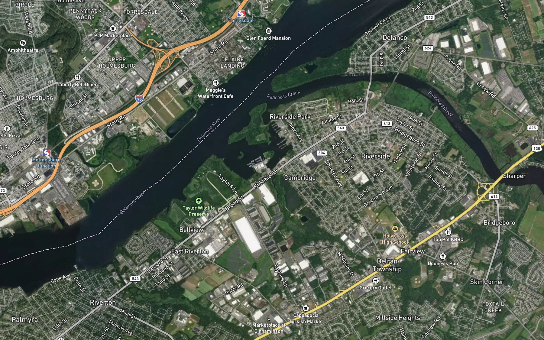 Satellite map of the Swede Run