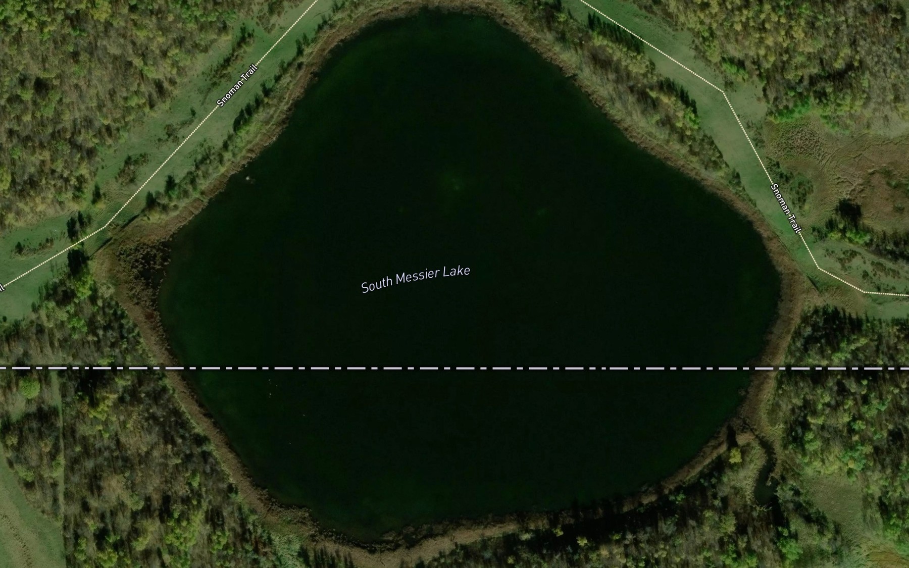 Satellite map of the South Messier Lake