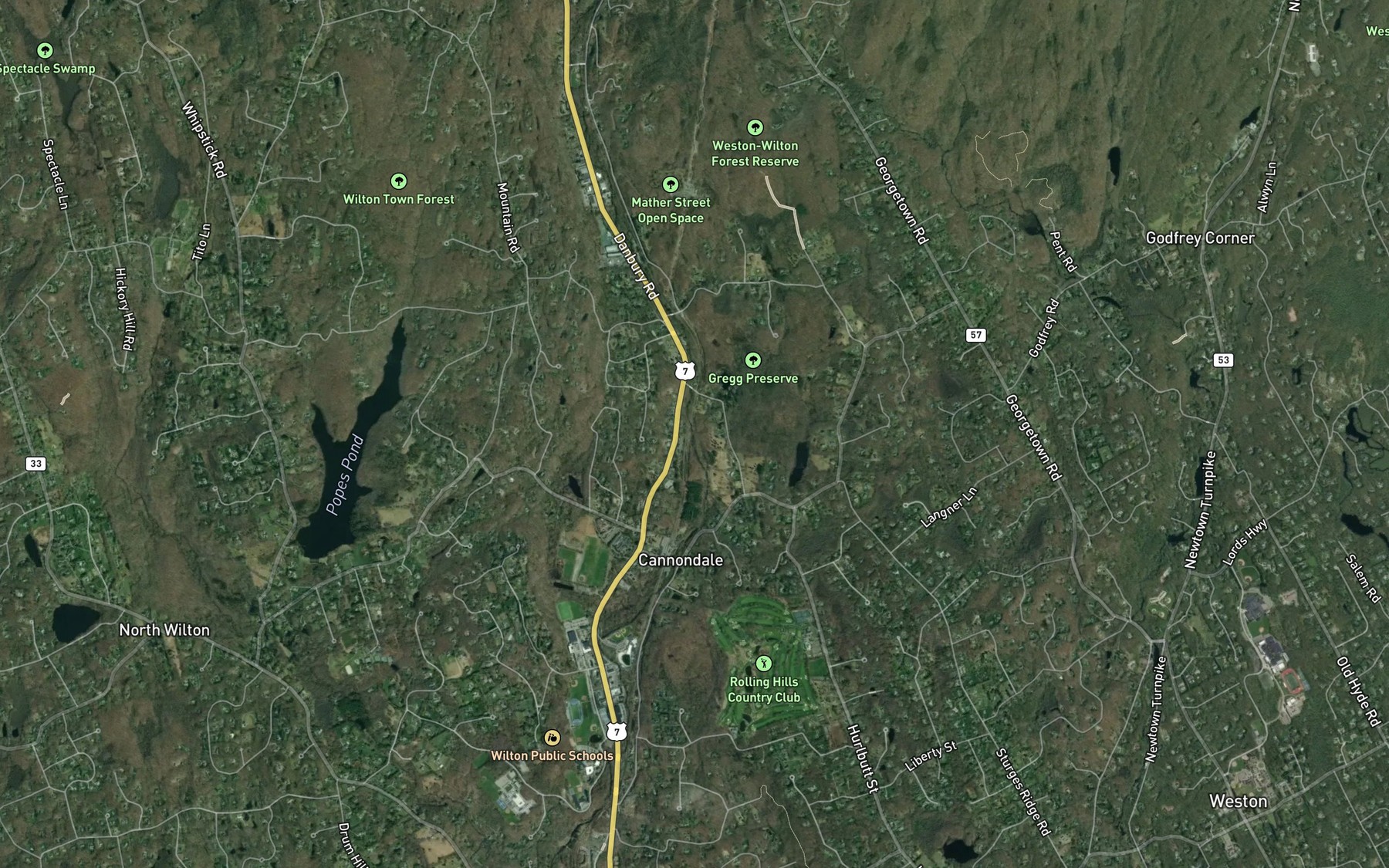 Satellite map of the Mayapple Brook