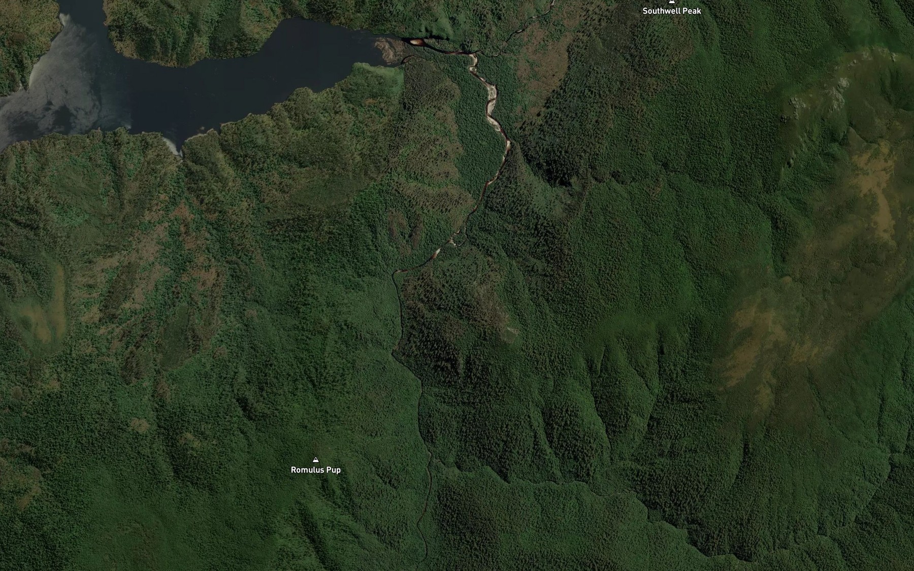 Satellite map of the Devils Ravine