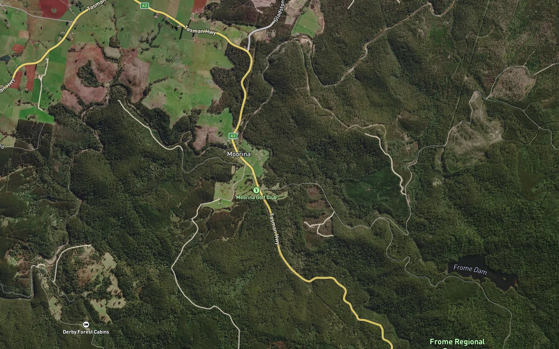 Satellite map of the Frome River