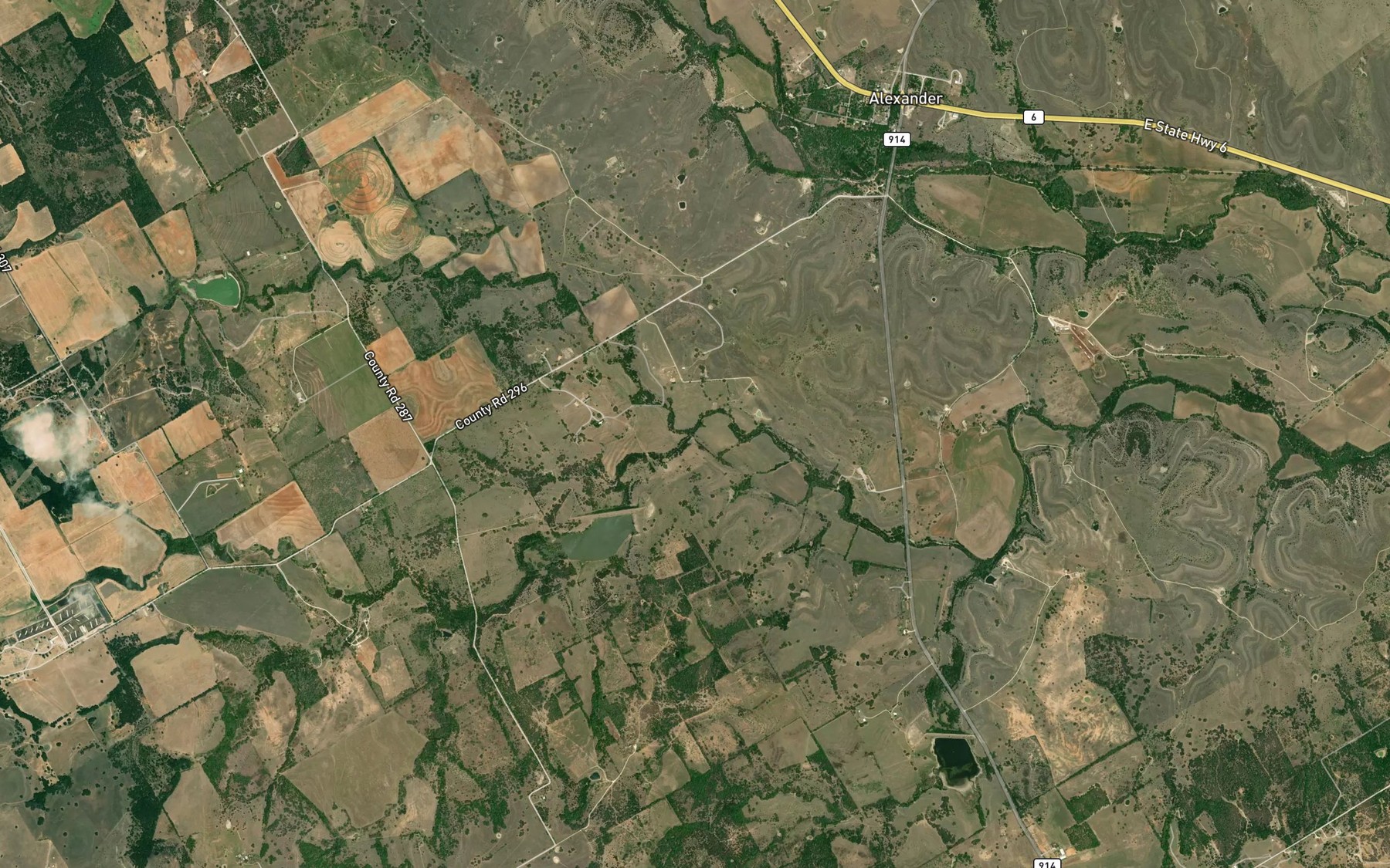 Satellite map of the North Fork Little Green Creek