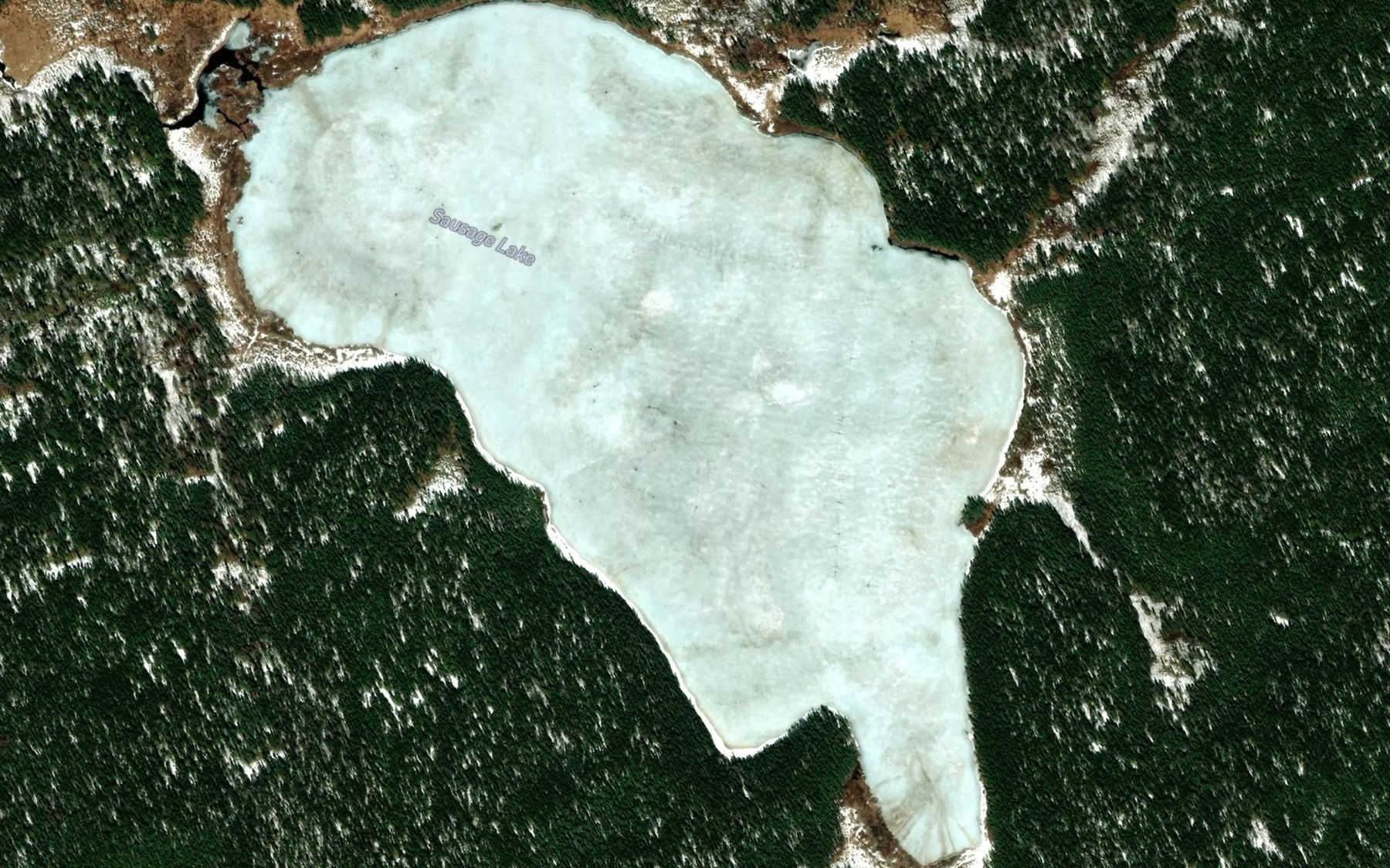 Satellite map of the Sausage Lake