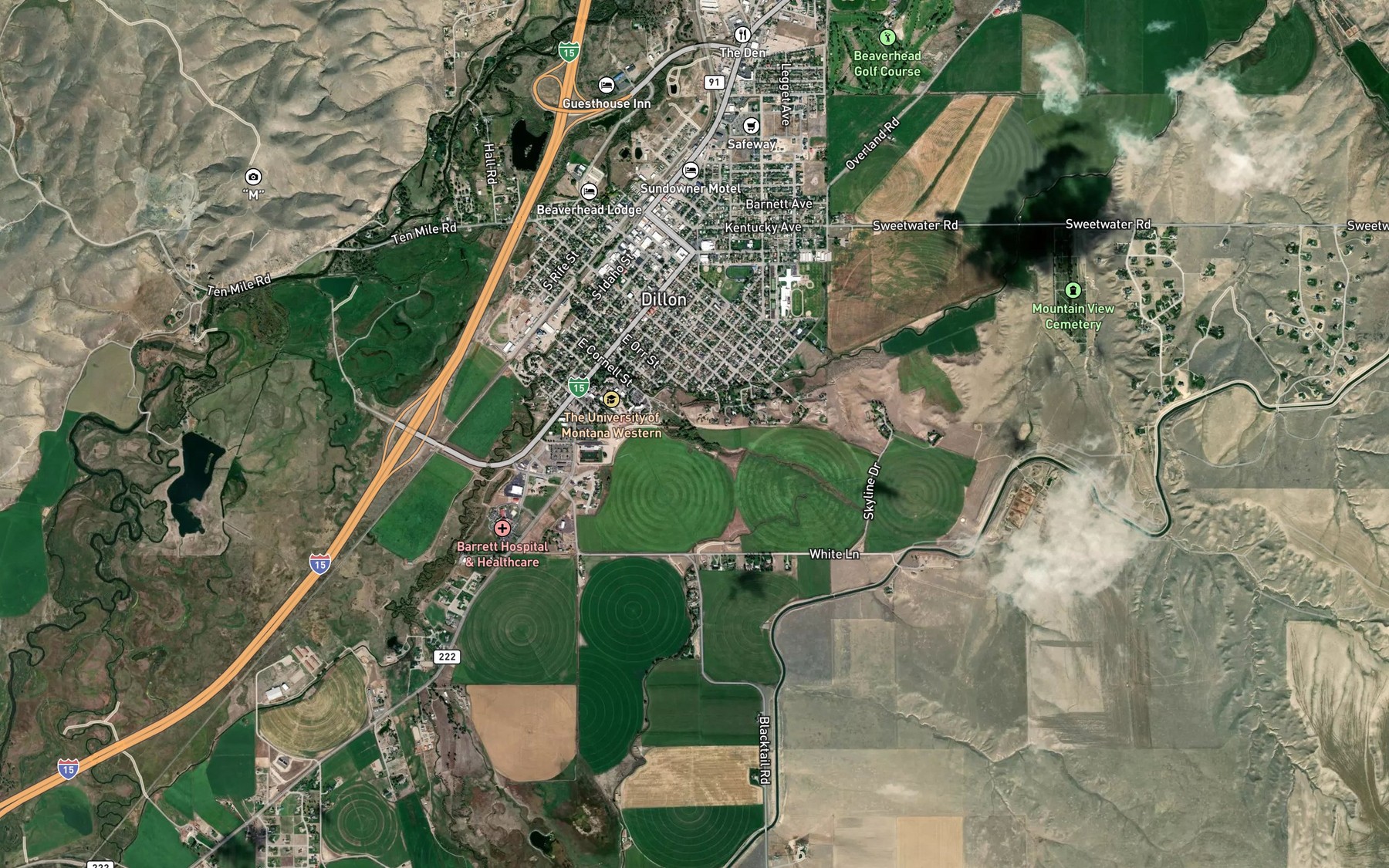 Satellite map of the Tulley Spring
