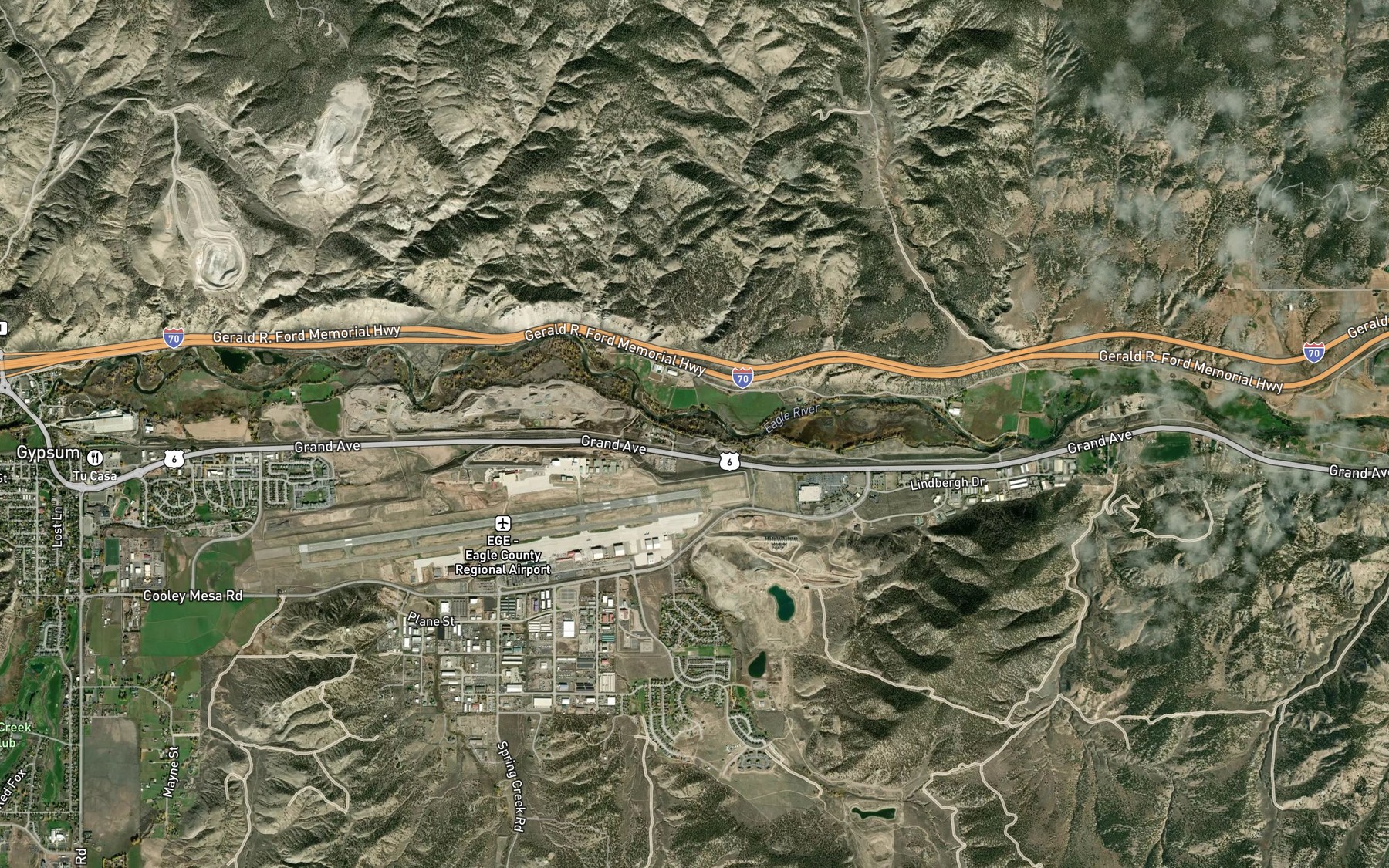 Satellite map of the Stremme and Gates Ditch