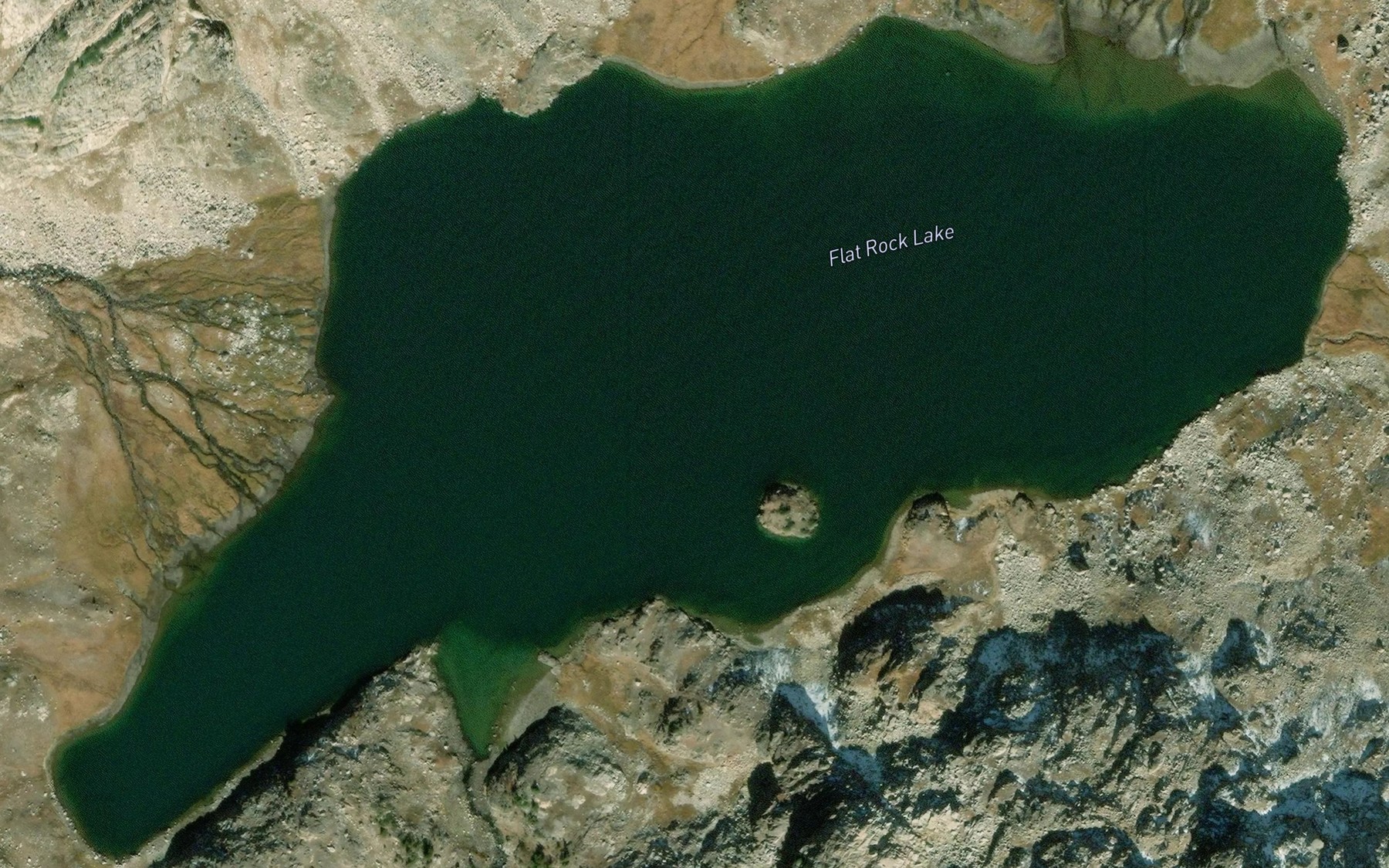 Satellite map of the Flat Rock Lake