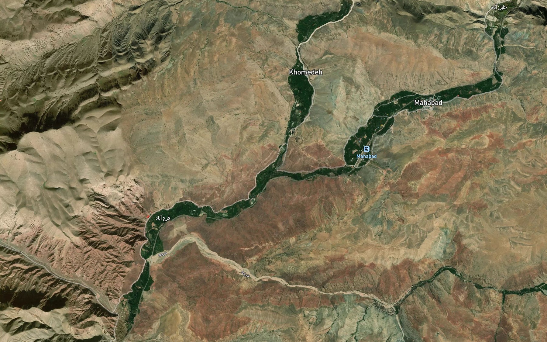 Satellite map of the Rudkhaneh-ye Nimrud