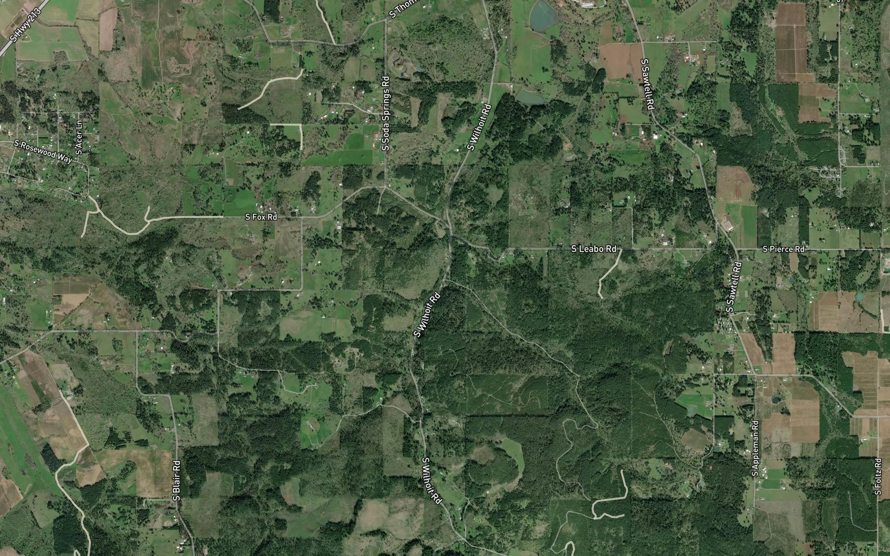 Satellite map of the Cotton Creek