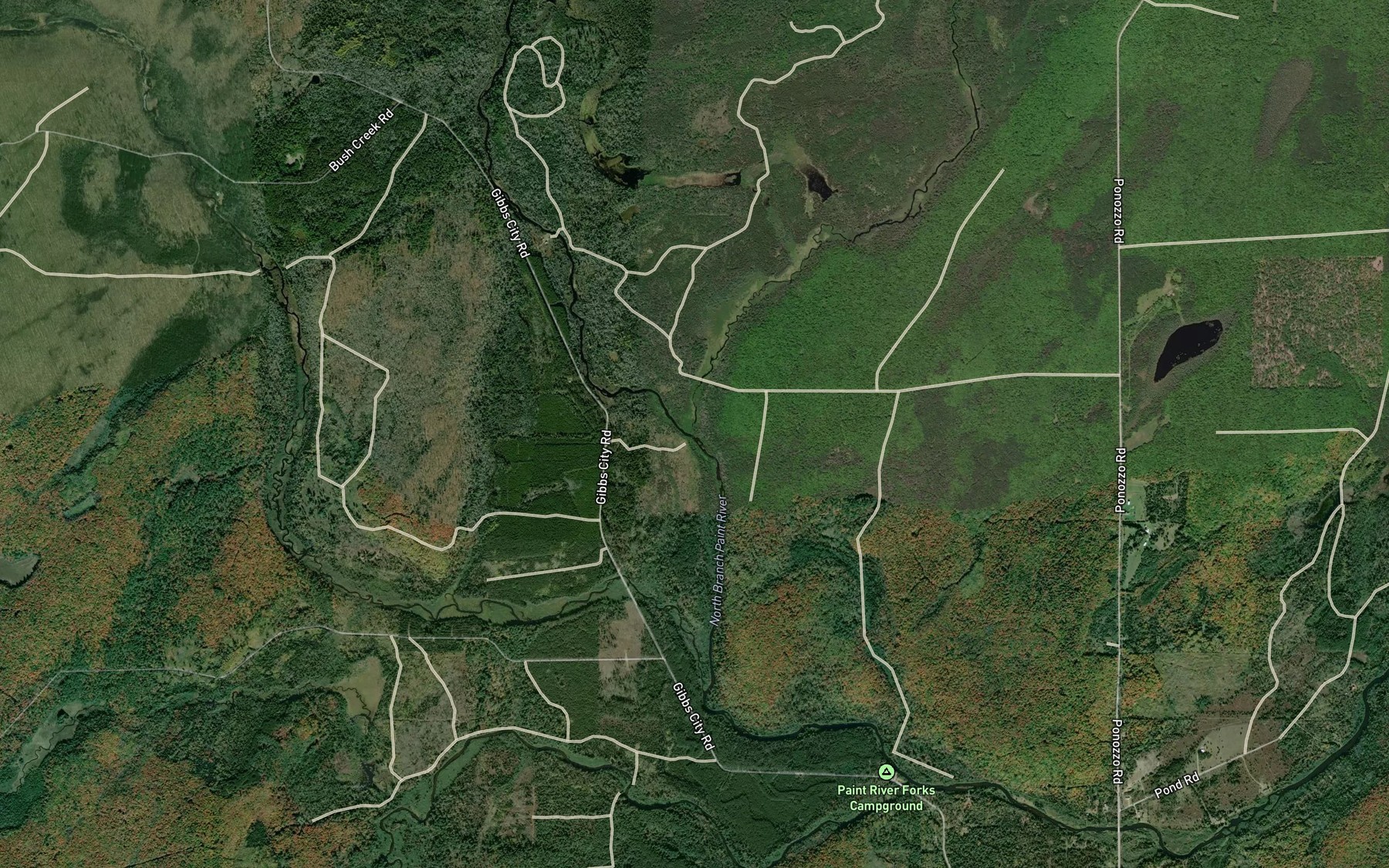Satellite map of the Golden Creek