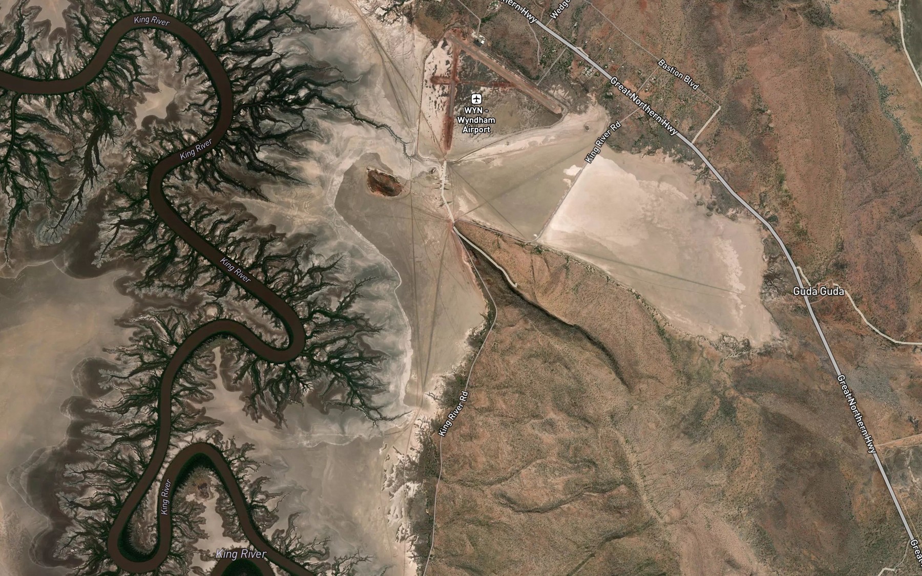 Satellite map of the Parry Creek