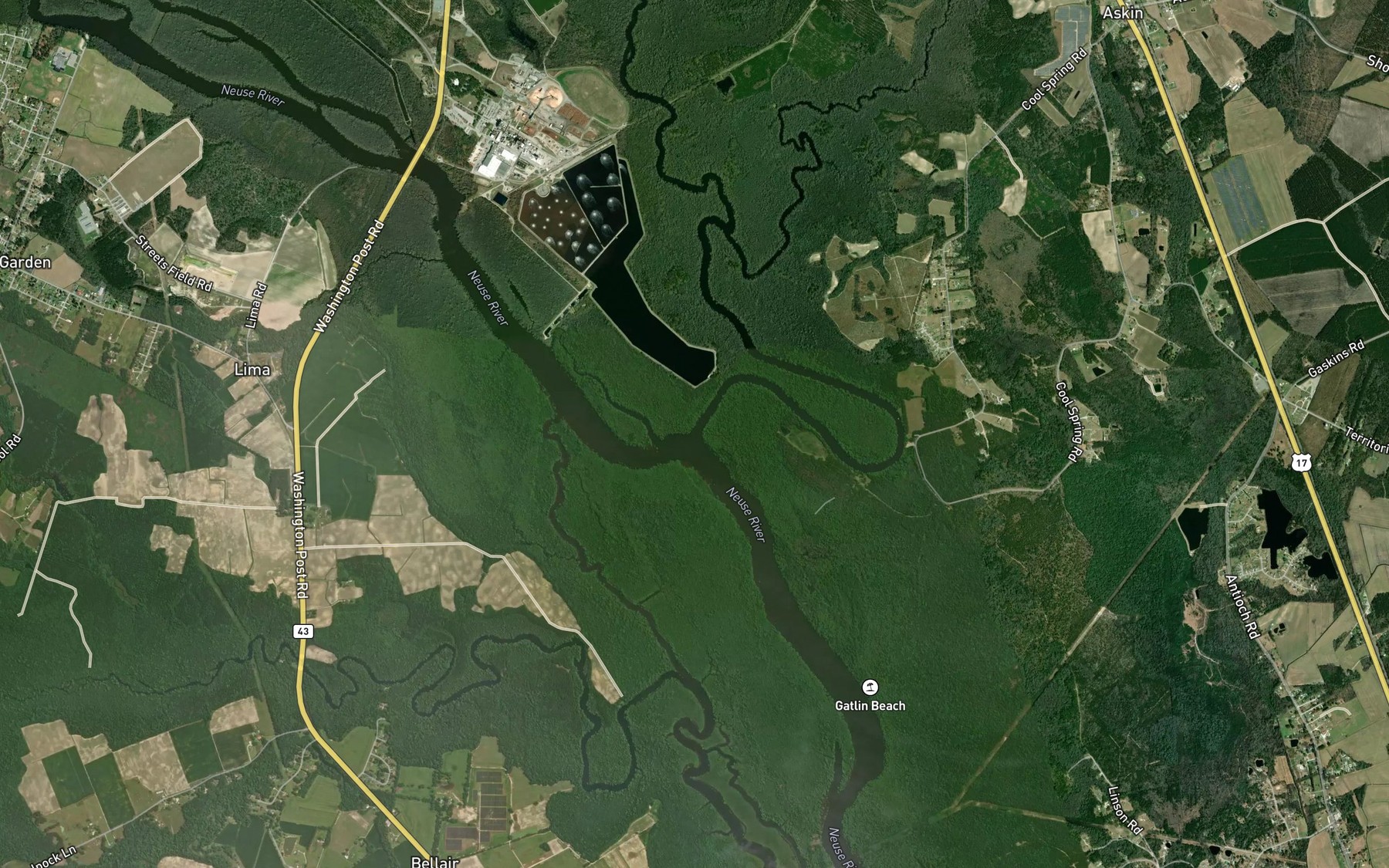 Satellite map of the Swift Creek