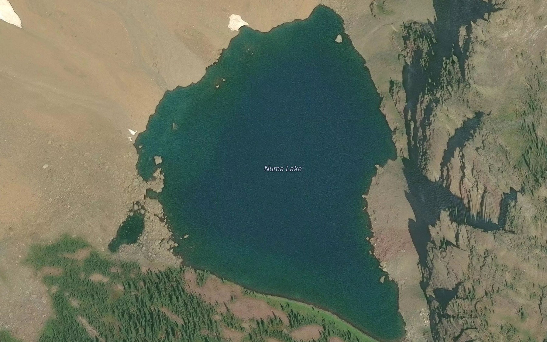 Satellite map of the Numa Lake