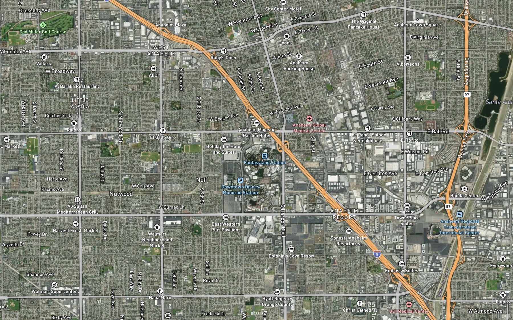 Satellite map of the Flying Fish Pond