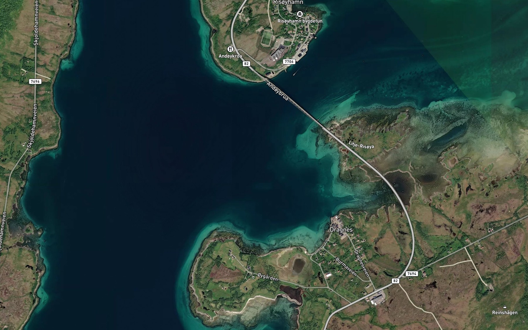 Satellite map of the Risoysundet