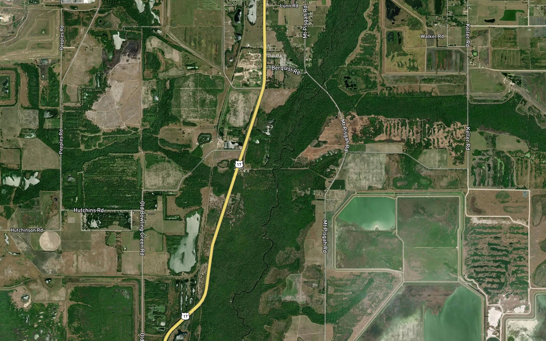 Satellite map of the Whidden Creek