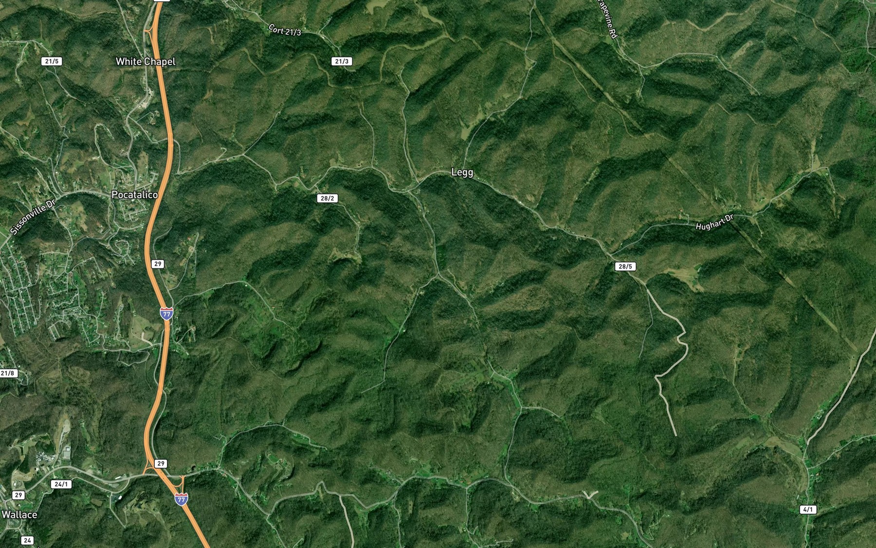 Satellite map of the Turkeypen Branch