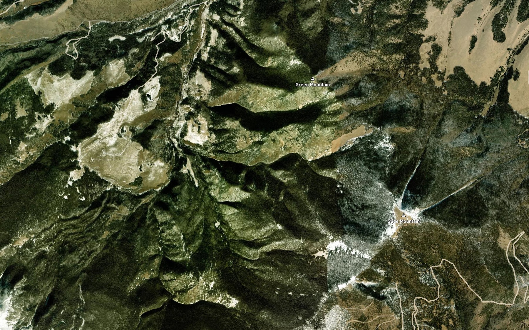 Satellite map of the South Fork Cascade Creek