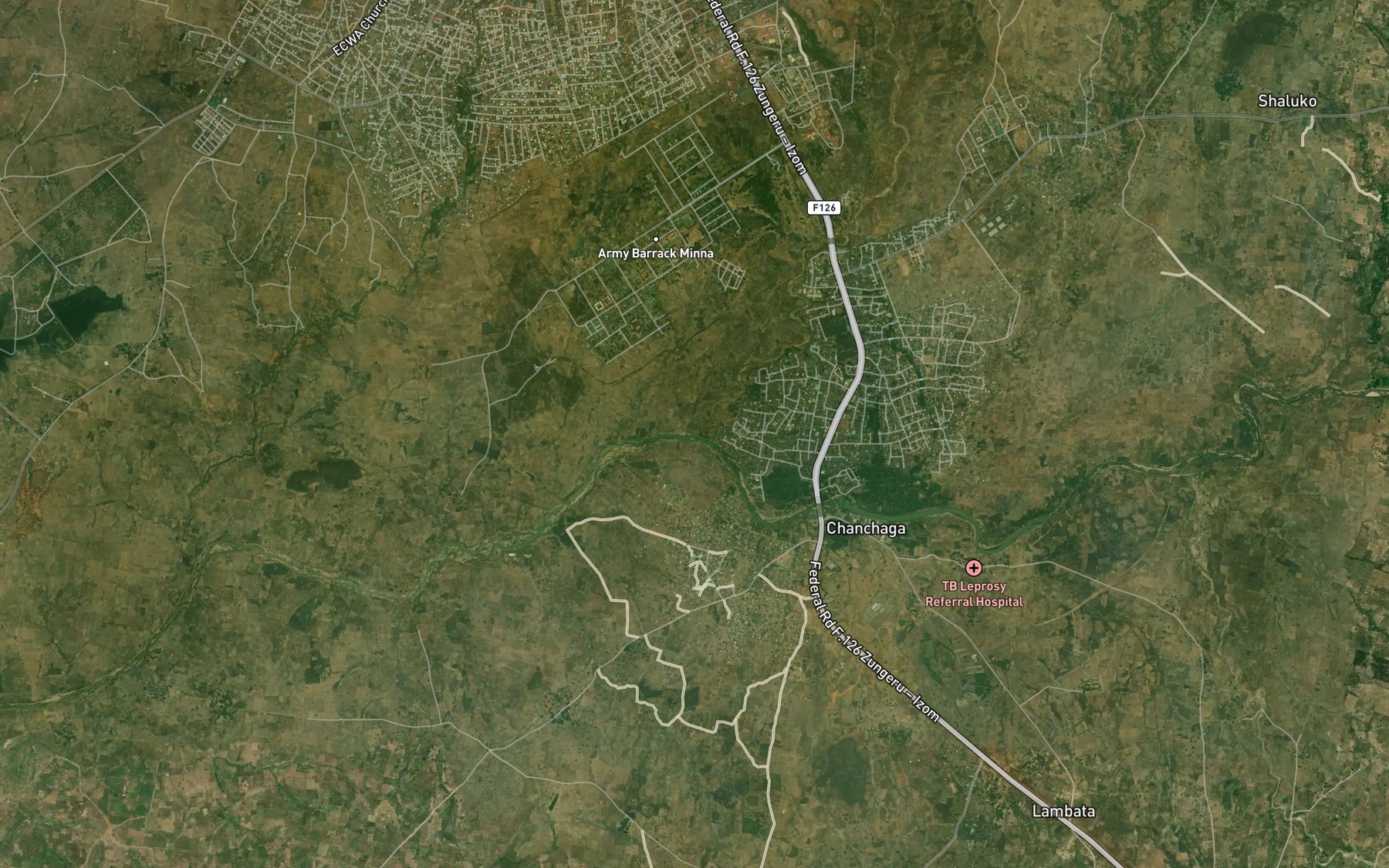 Satellite map of the River Gora