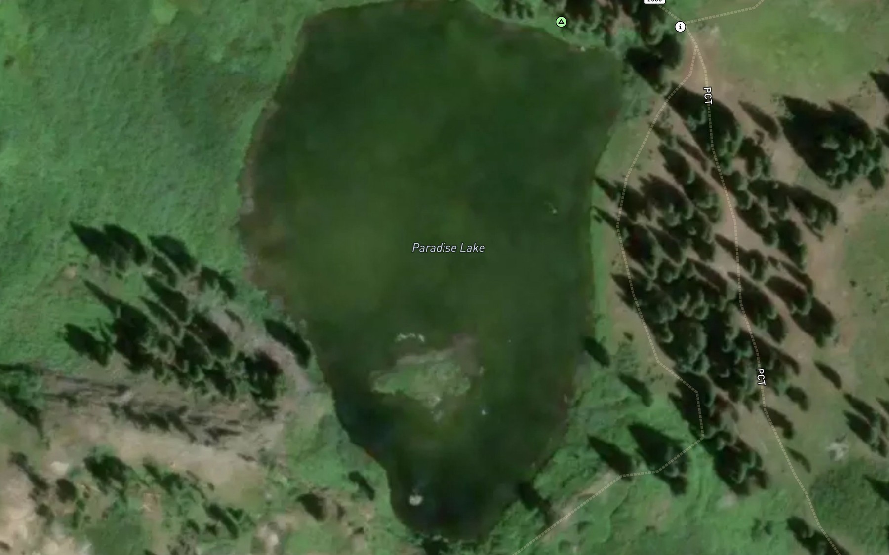 Satellite map of the Paradise Lake