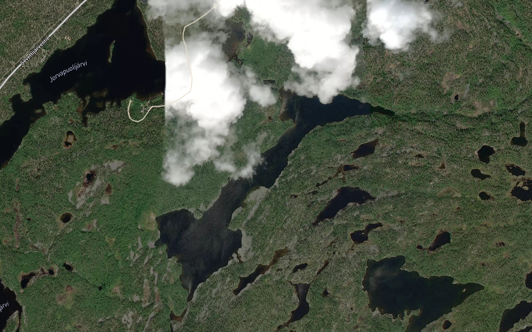 Satellite map of the Puastpeljavri