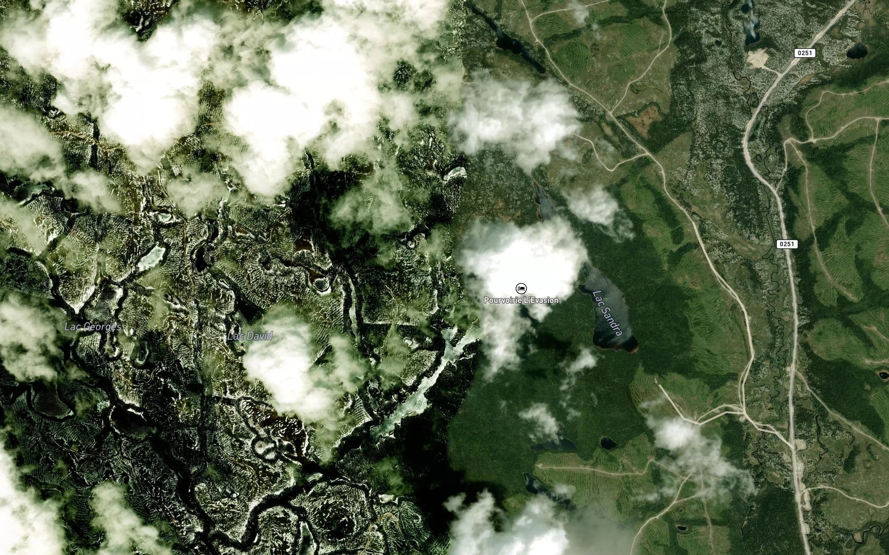 Satellite map of the Lac Celine